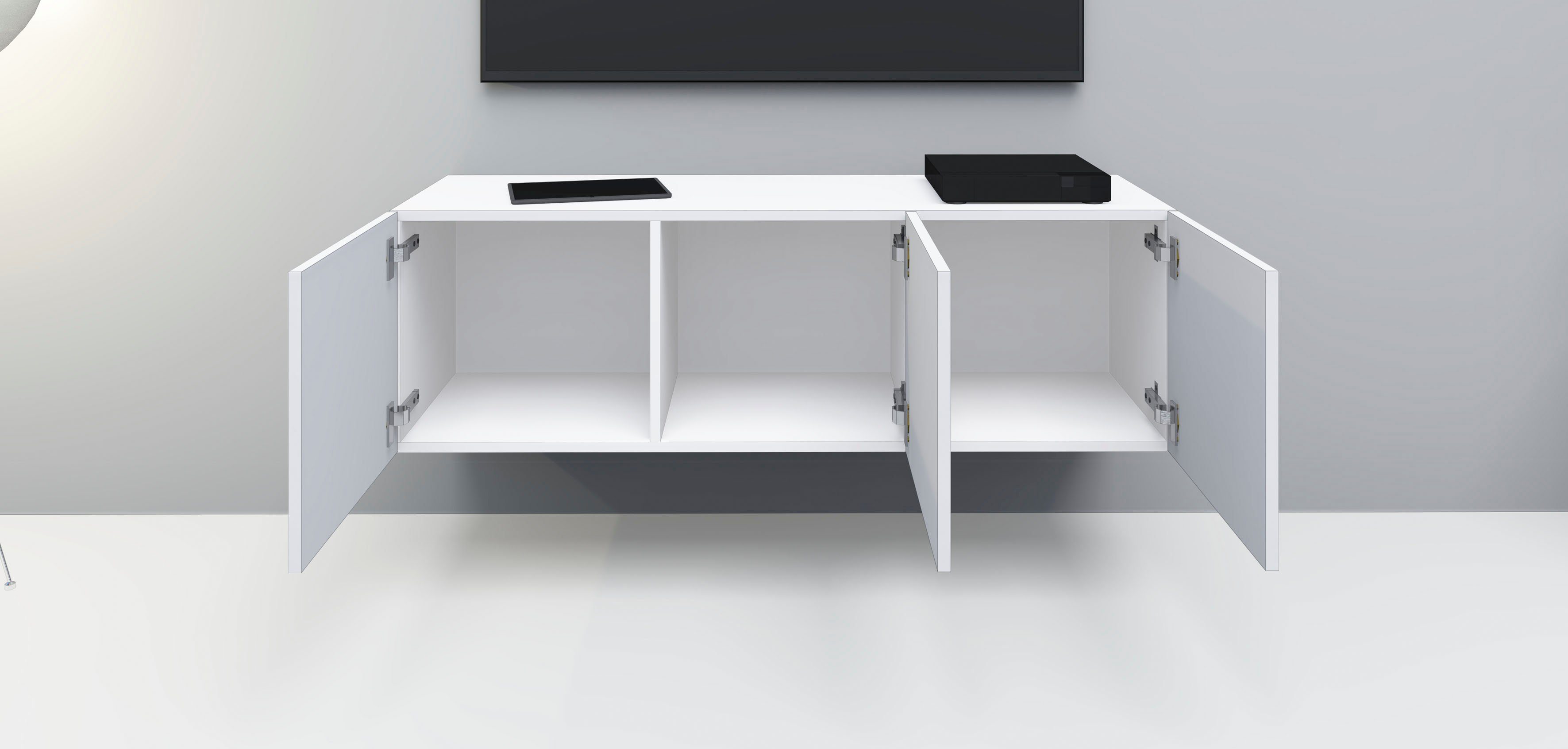 borchardt Möbel Lowboard Vaasa, Konsole, Hängeschrank mit 3 Türen, Breite 114 cm, nur hängend