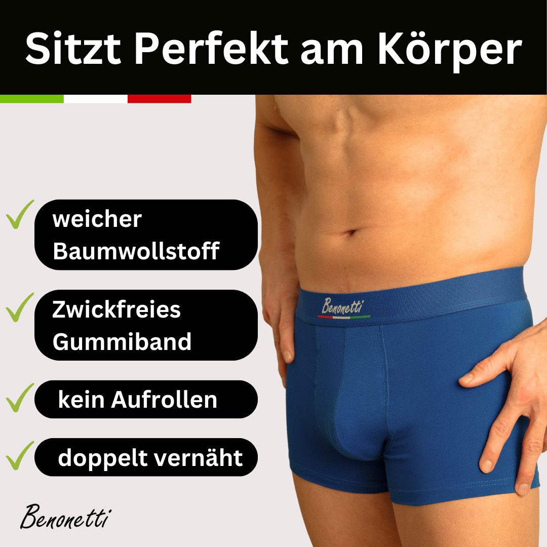 Benonetti Boxershorts weich, langlebig & atmungsaktiv, kein Aufrollen (6-St günstig online kaufen