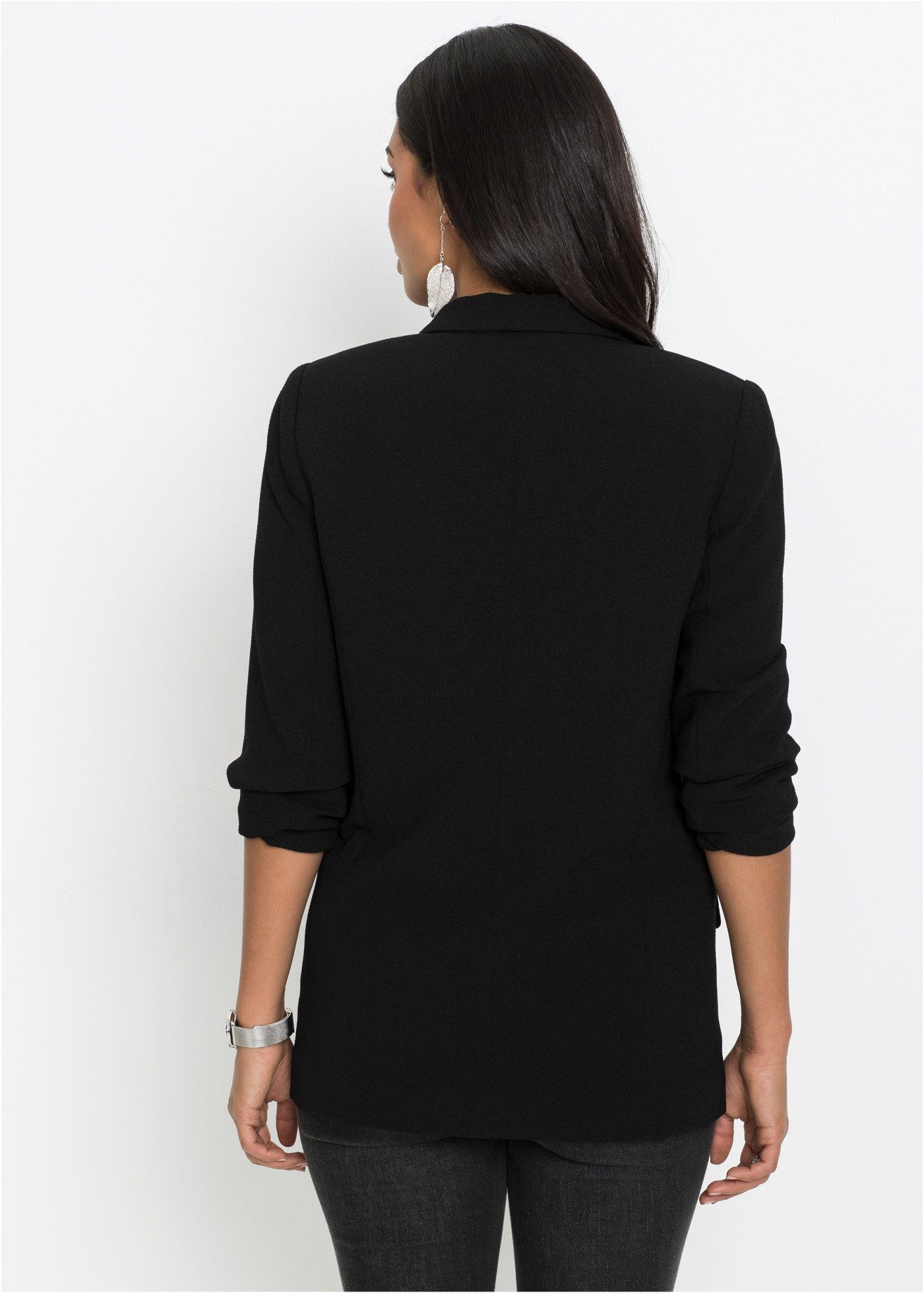 bonprix Longblazer festlicher Stil, taillierte Passform, aus Polyester und Elasthan