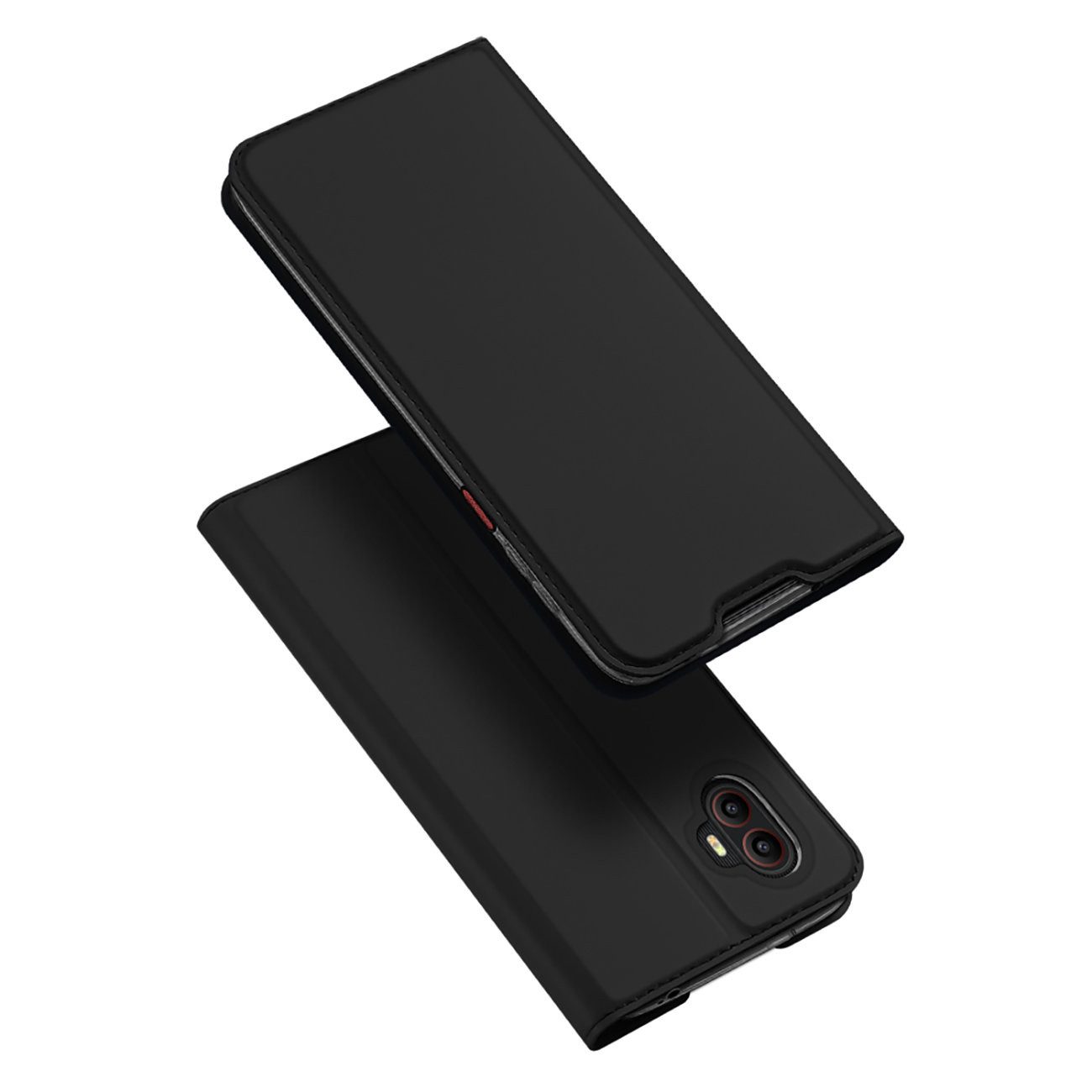 Dux Ducis Handyhülle mit Klappe und Kartenfach für Samsung Galaxy Xcover 7 - Schwarz