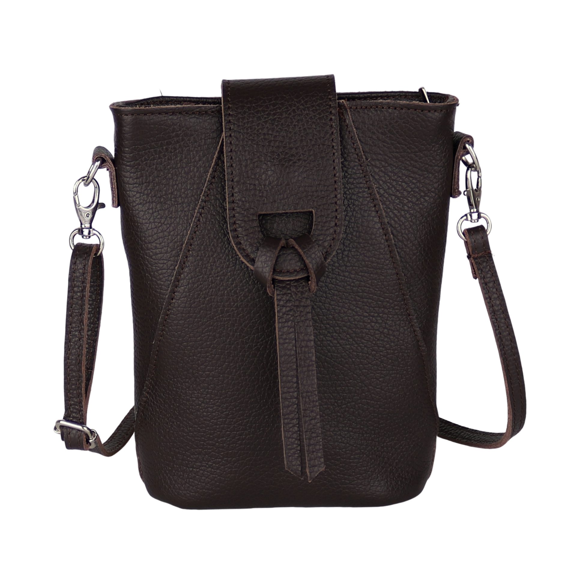 MIRROSI Umhängetasche Damen Crossbody Bag, Echtleder Made In Italy, 14,5x19x6cm