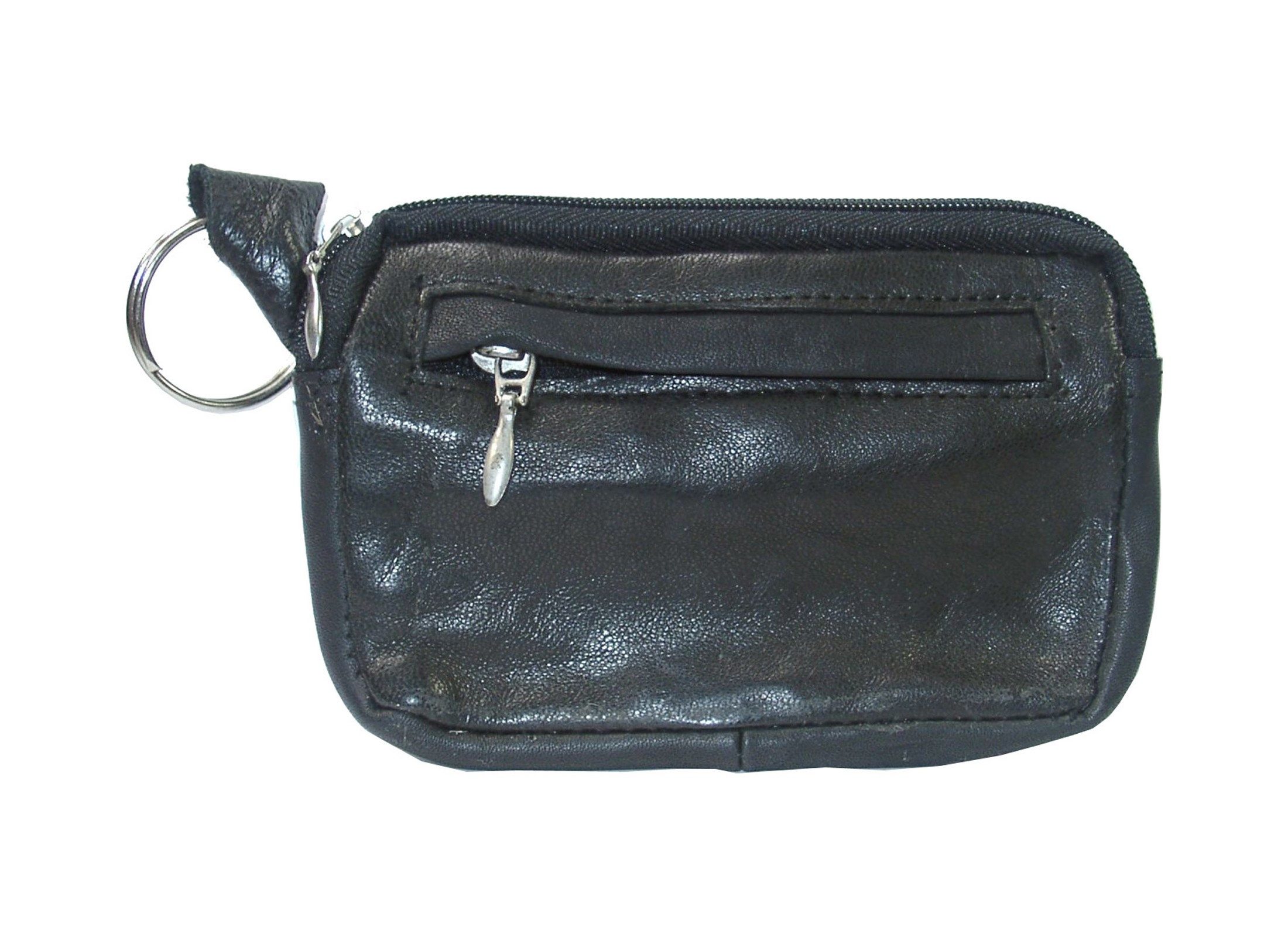 Best Offer Schlüsseltasche Großraum-Schlüsseltasche / aus Leder / mit Kleingeldvorfach / Farbe: s