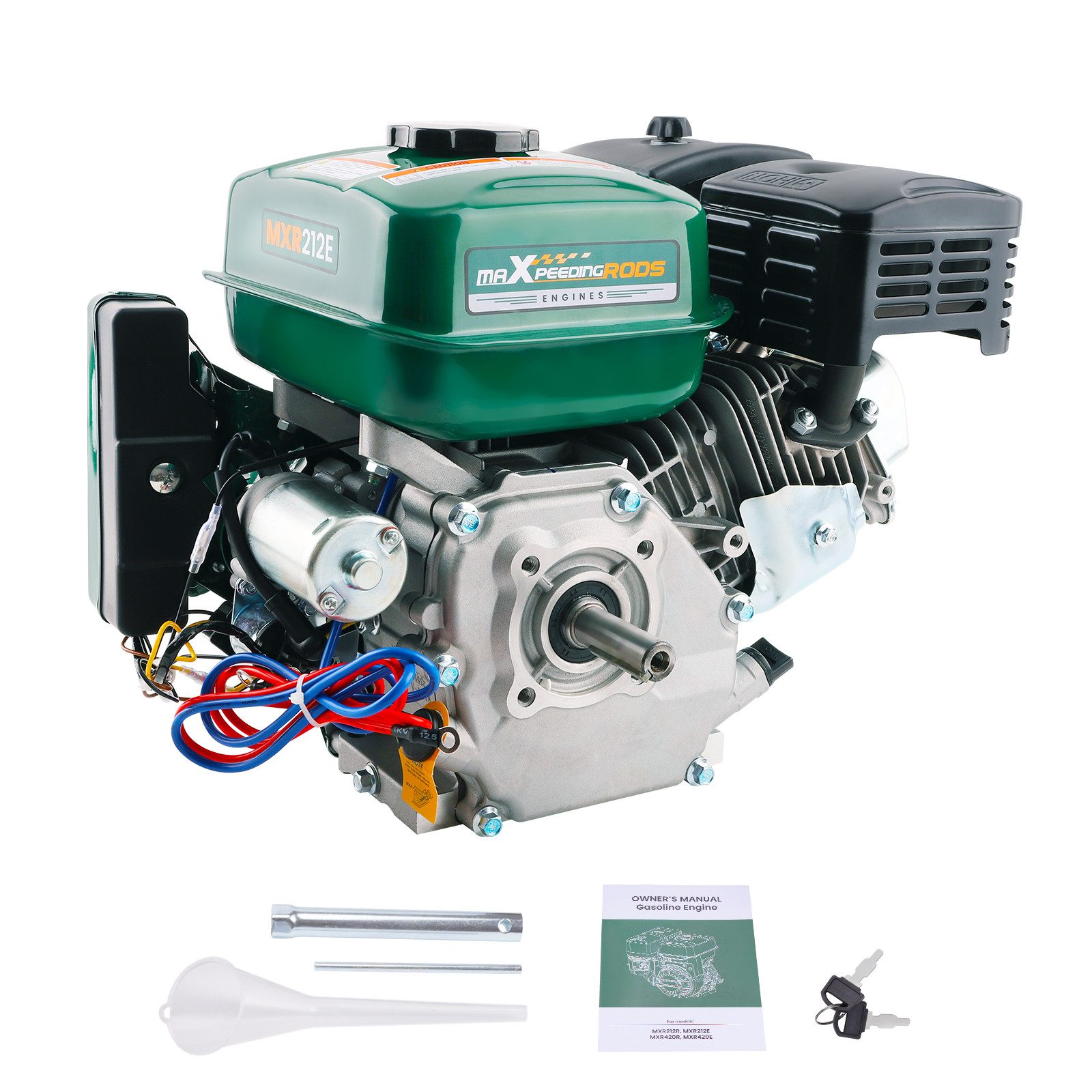 maXpeedingrods Stromgenerator PE-MXR212E, 212cc Benzinmotor 7PS Seilzugstart/E-Start horizontaler Gasmotor