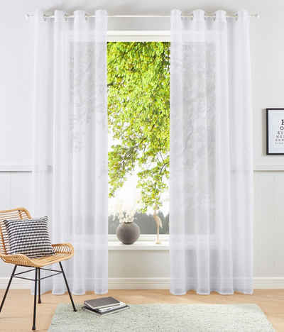 Gardine XANA, my home, Ösen (1 St), transparent, Polyester, 1 Schal, Voile, einfarbig, modern, pflegeleicht