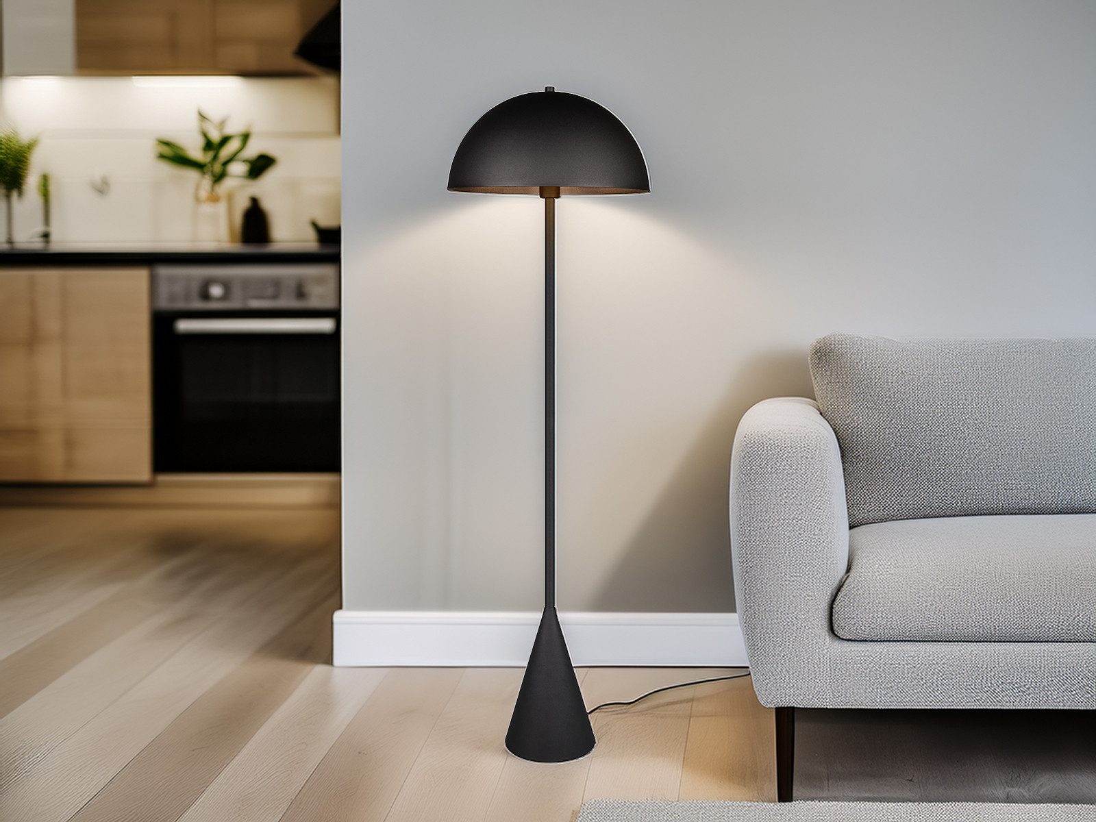 TRIO Leuchten LED Stehlampe, Dimmfunktion, LED wechselbar, Warmweiß, kleine coole Pilz-lampe stehend für Zimmer Ecke, Höhe 130cm