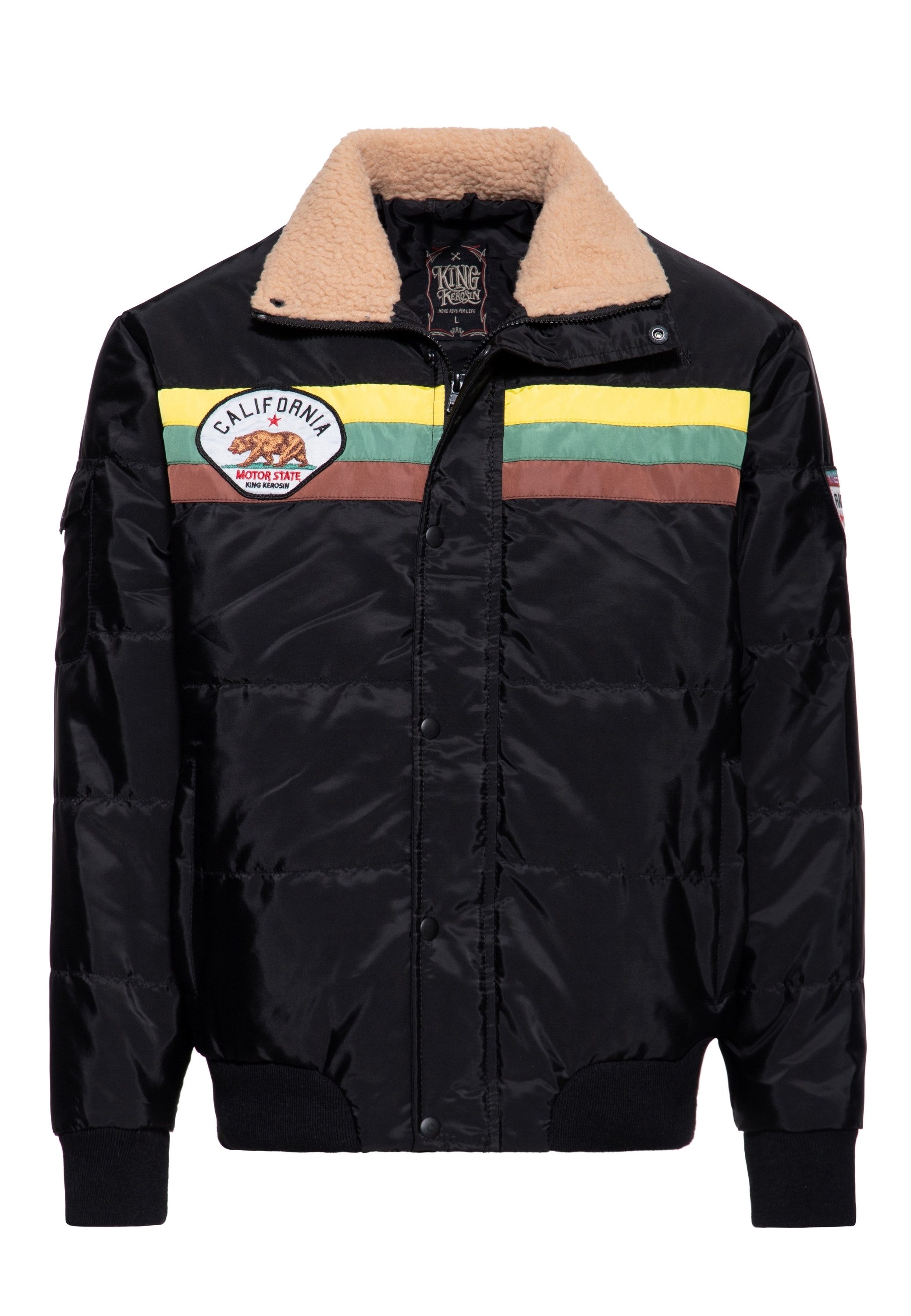 KingKerosin Winterjacke California (1-St) mit Teddykragen