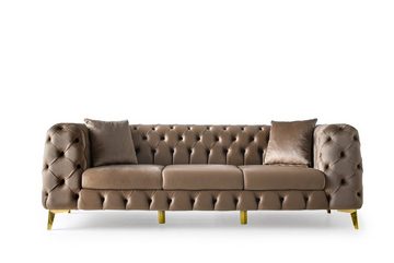 Polsterei Marya Chesterfield-Sofa CHELSEA LARA 10, SET, PREMIUM Chesterfield Sofagarnitur 3+2+1 Sitzer, Handgemacht in Berlin, BESTSELLER, Bezugsqualitäten Garantierte