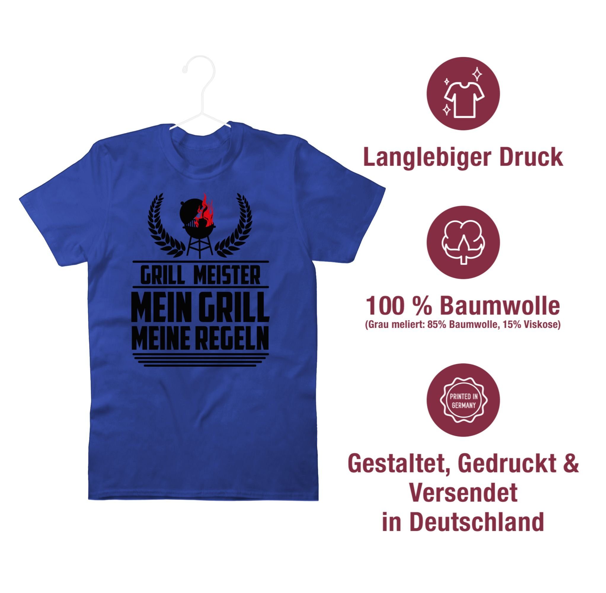 schwarz Shirtracer Grillzubehör Royalblau Geschenk & Grill Meister T-Shirt Grillen 3 -