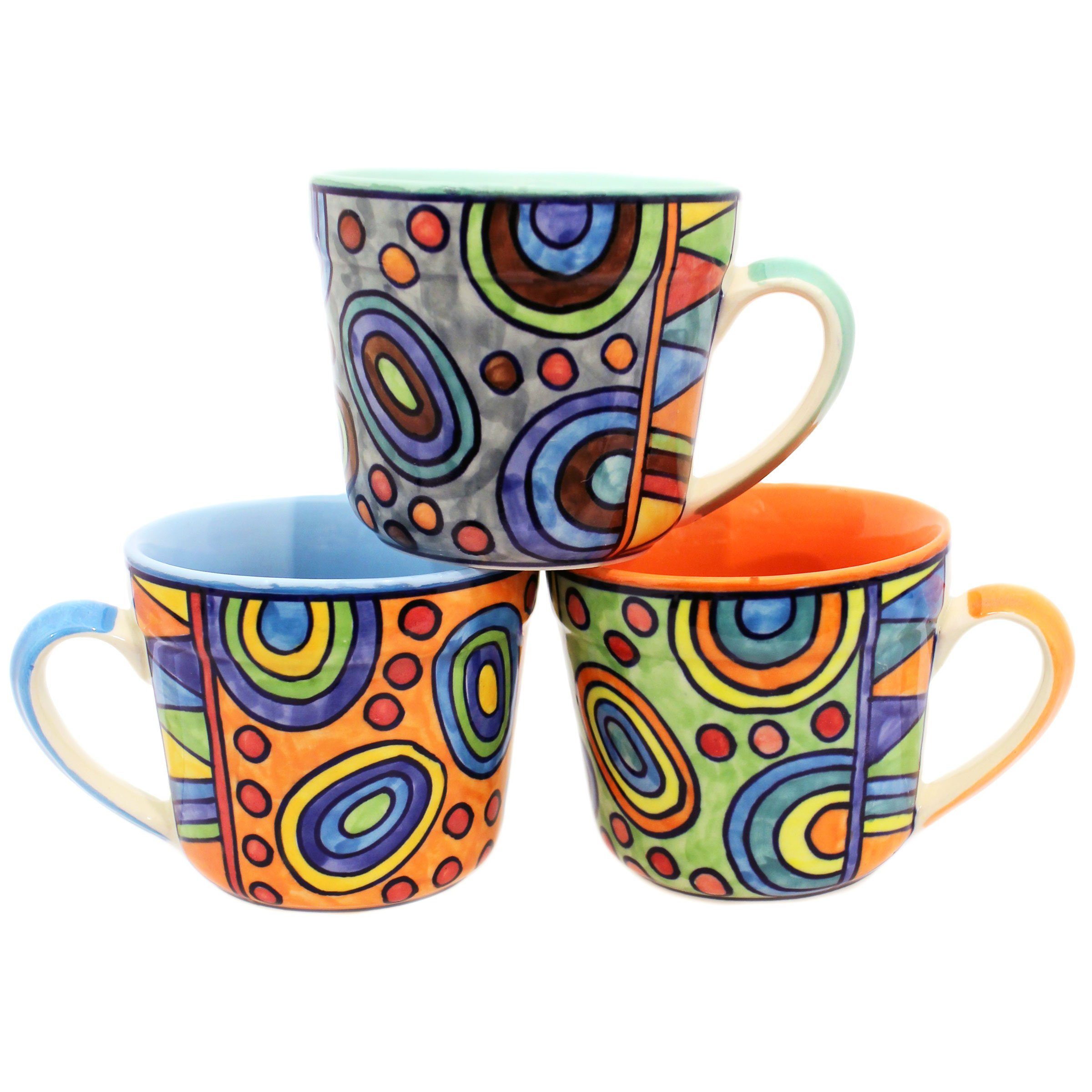 aus Keramik Tasse set/3 handbemalt Gall&Zick Kaffeetasse GZ-3156