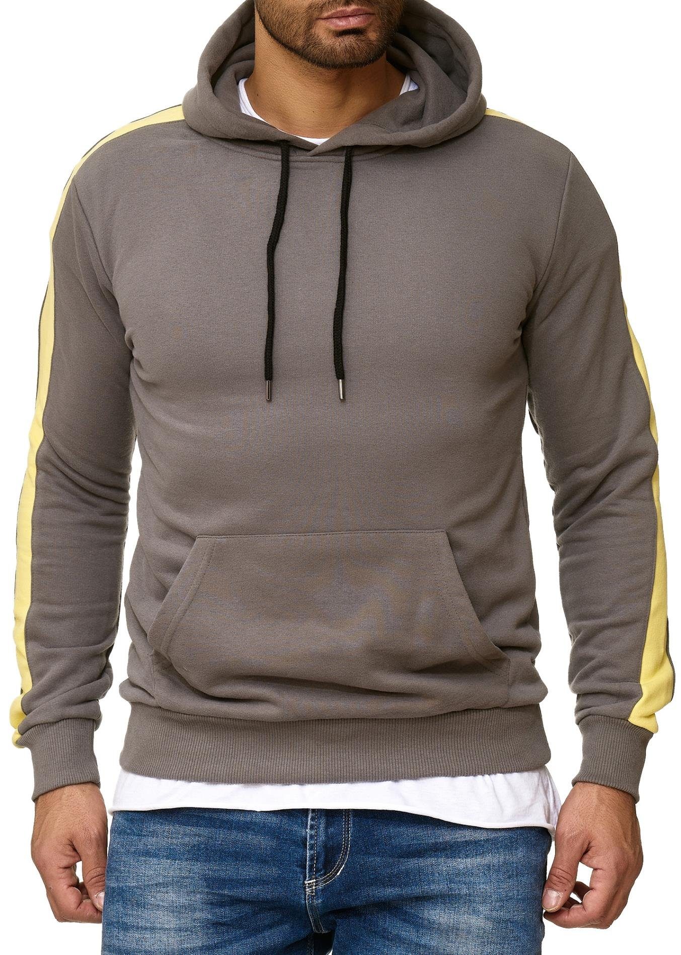 OneRedox Hoodie 1012410 (Hoodie Kapuzenpullover Casual im Sweater, Freizeit Fitness modischem Design) Antrazit 1-tlg