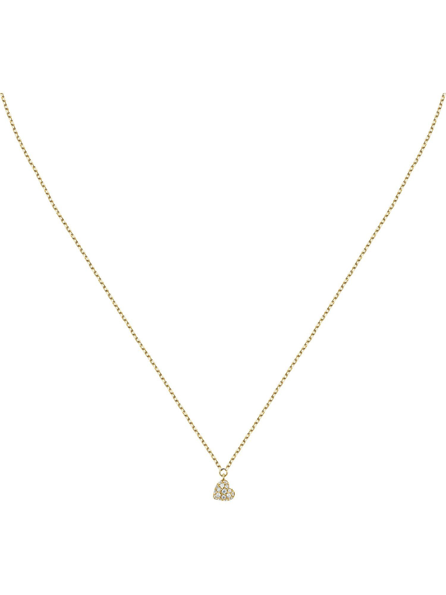 Collier FAVS Damen-Kette 375er Gelbgold 17 Zirkonia Herz