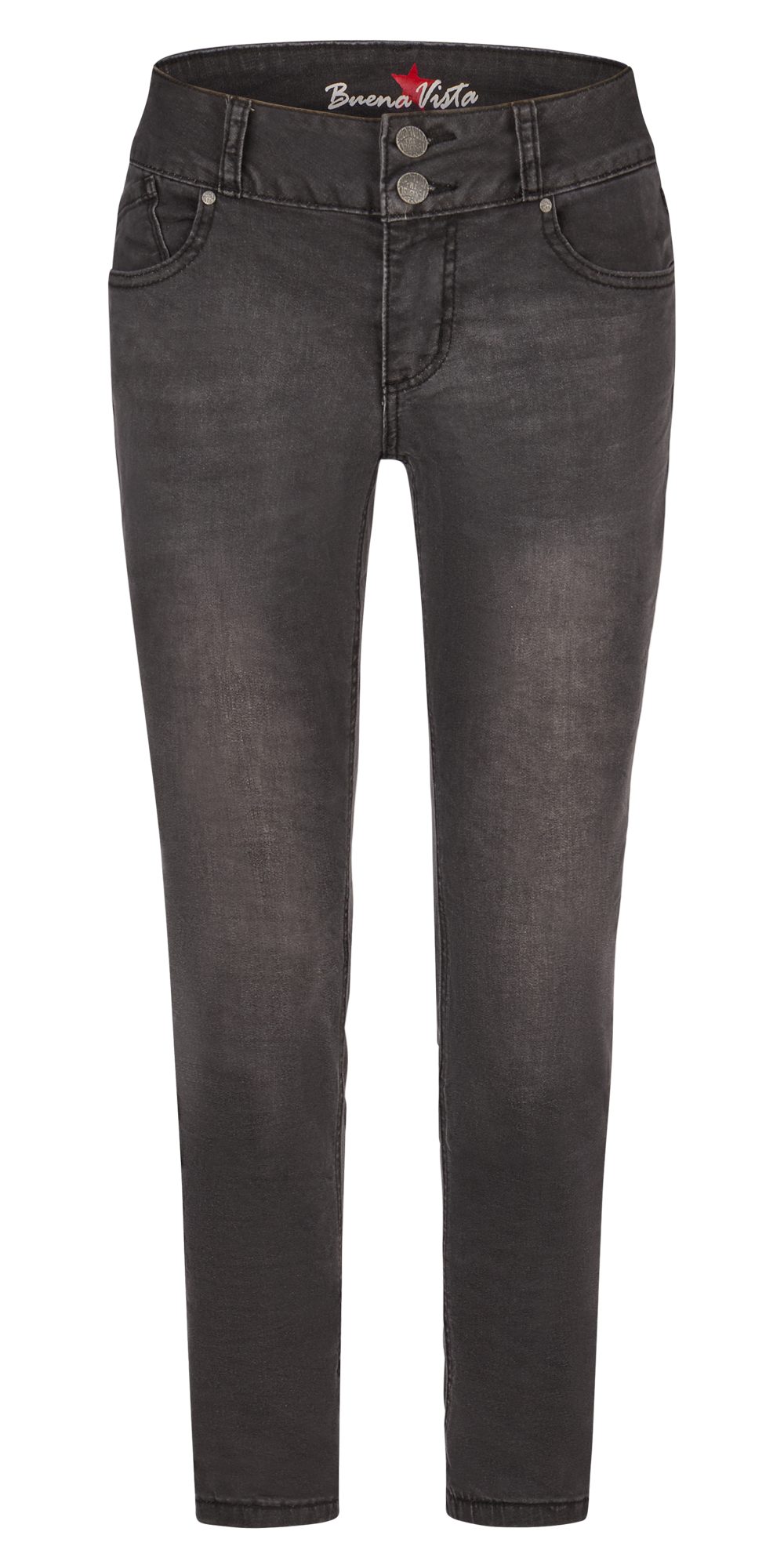 Stretch-Jeans BUENA VISTA TUMMYLESS 7/8 grey black 2408 B5658 601.5312 - Cozy Denim
