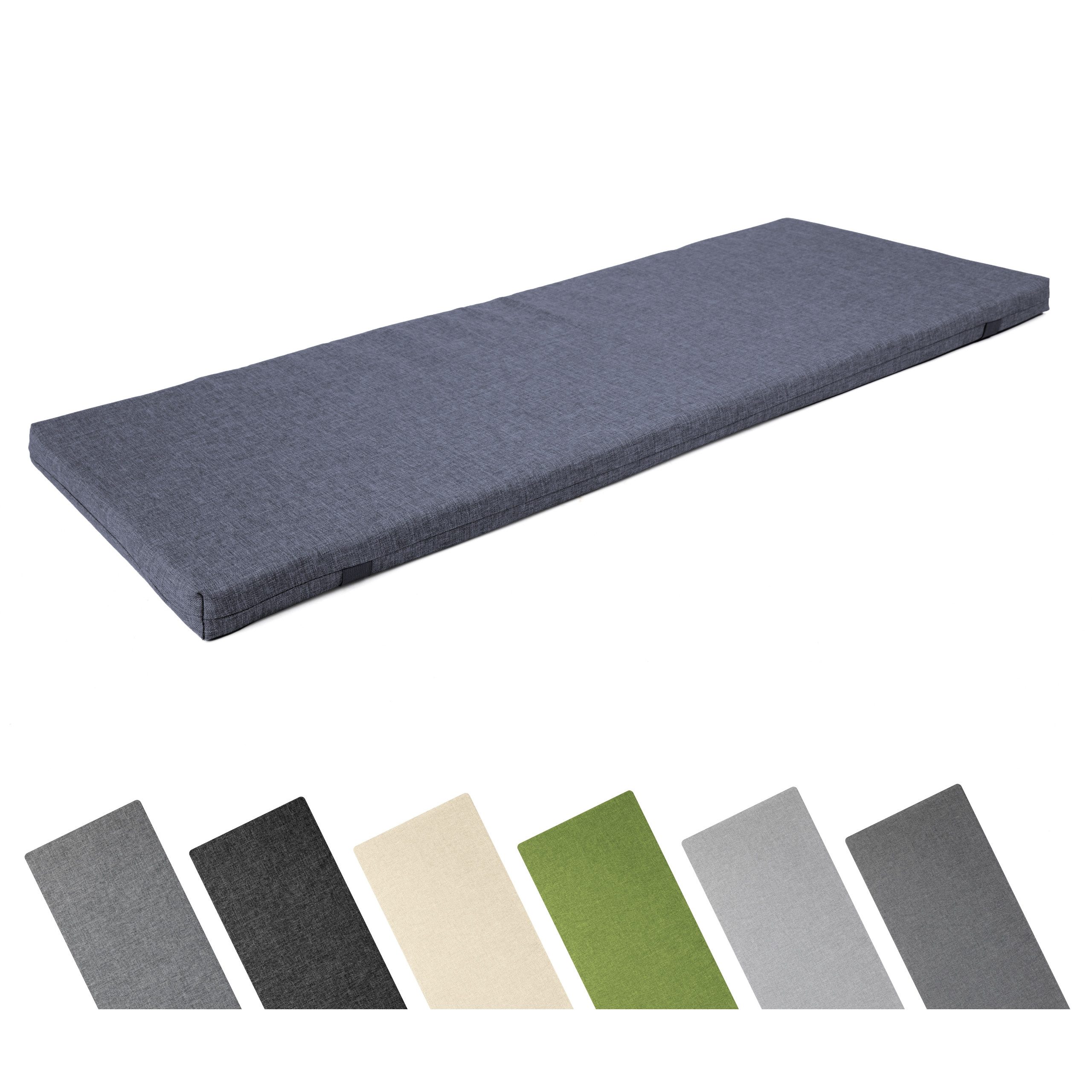 Garronda Bankauflage 100-200 cm, ca. 4 cm dick, wasserabweisend, mit Bändern GD-0220, (1 St), Hypoallergen, UV-beständig, Wasserbeständig