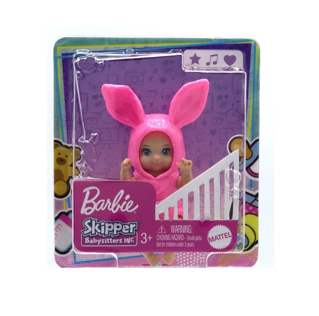 Mattel® Minipuppe Barbie im INC Baby Babysitters Pink Skipper Kostüm 