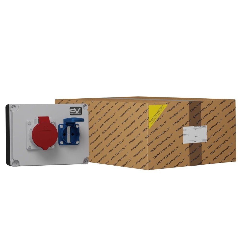 Doktorvolt Wanddose WDD 1x16A 1x230V Stromverteiler mit STECKDOSEN Mennekes Розеткиverteiler 2-fach, ausgestattet mit Mennekes-Steckdosen