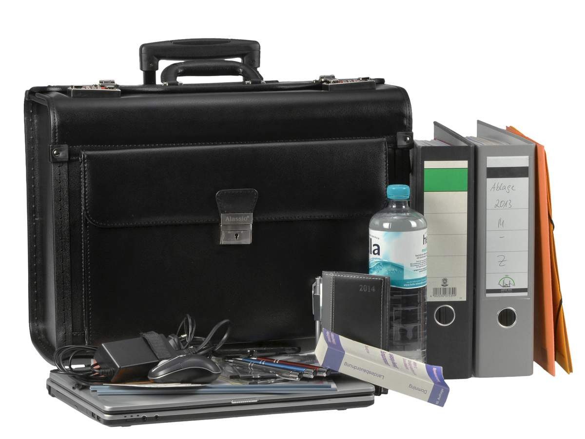 Alassio® Aktenkoffer Silvana, 2 Rollen, Pilotenkoffer, Leder, Business-Koffer
