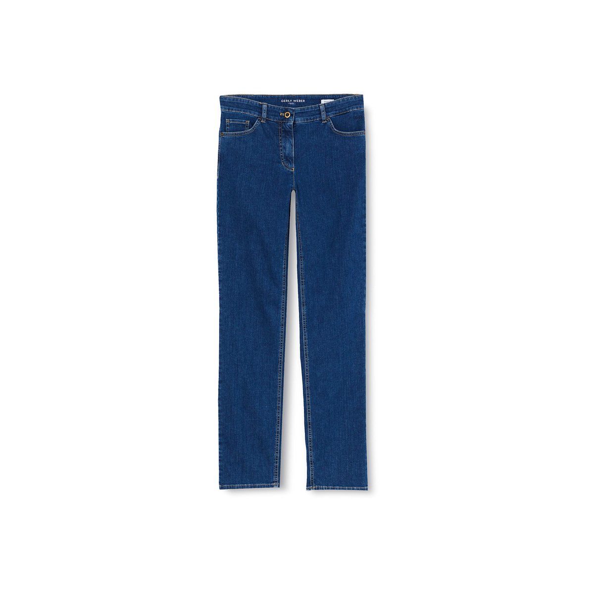 GERRY WEBER Straight-Jeans blau regular (1-tlg) blue denim (87300)