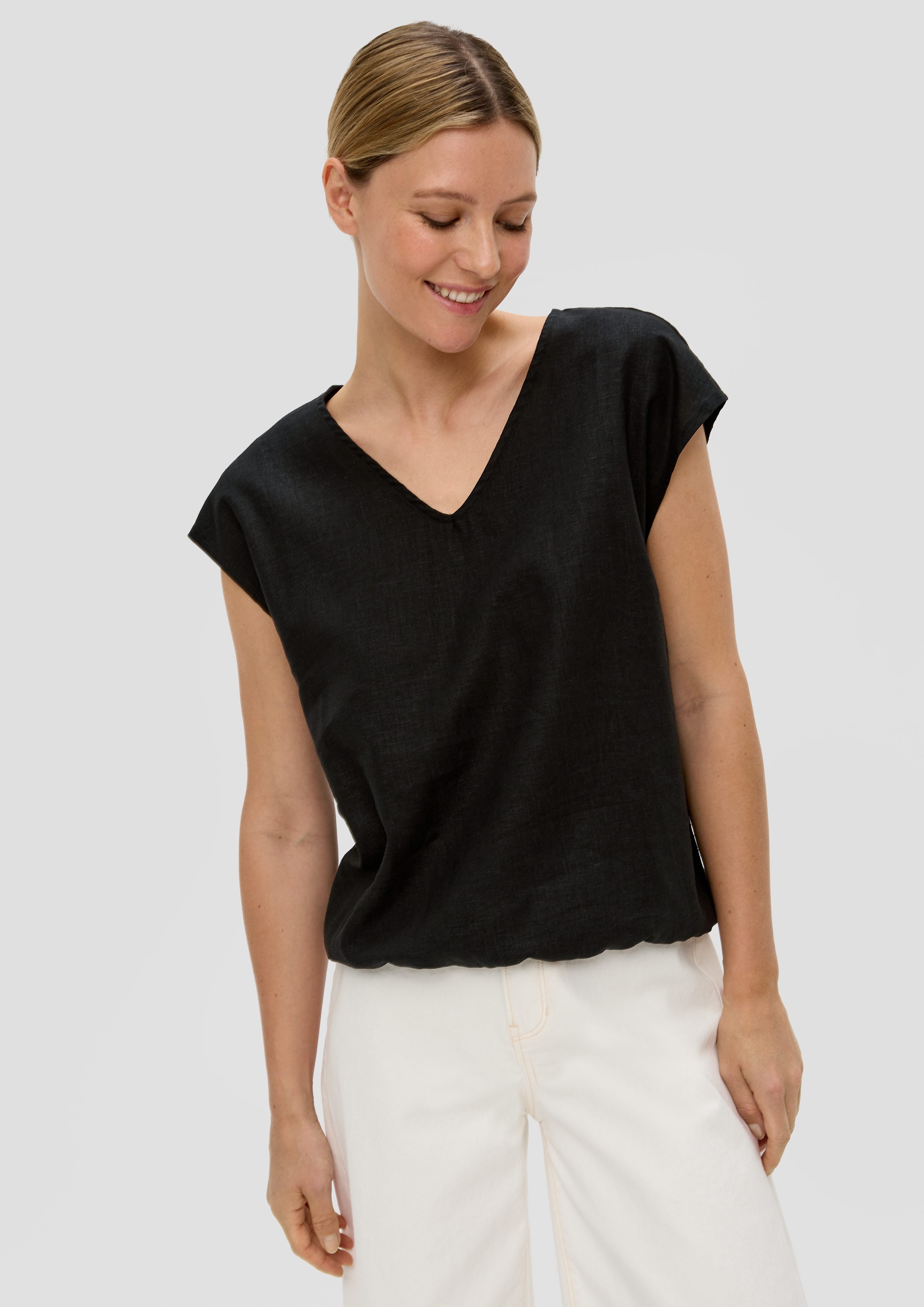 s.Oliver Kurzarmshirt Baumwoll-Shirt im Fabricmix mit günstig online kaufen