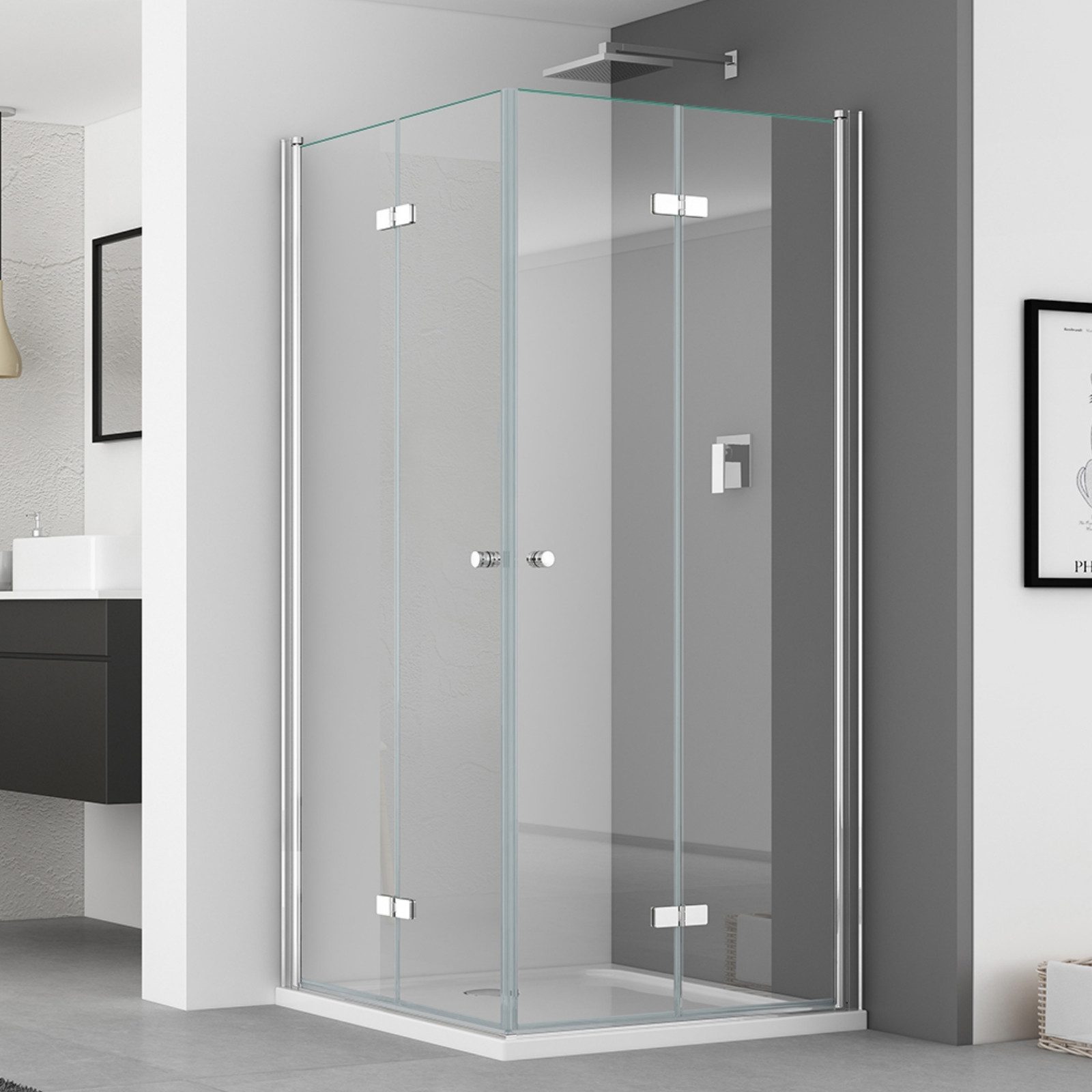 IMPTS Eckdusche Duschkabine Eckeinstieg Drehfalttür eckdusche, BxT: 80x80 c günstig online kaufen