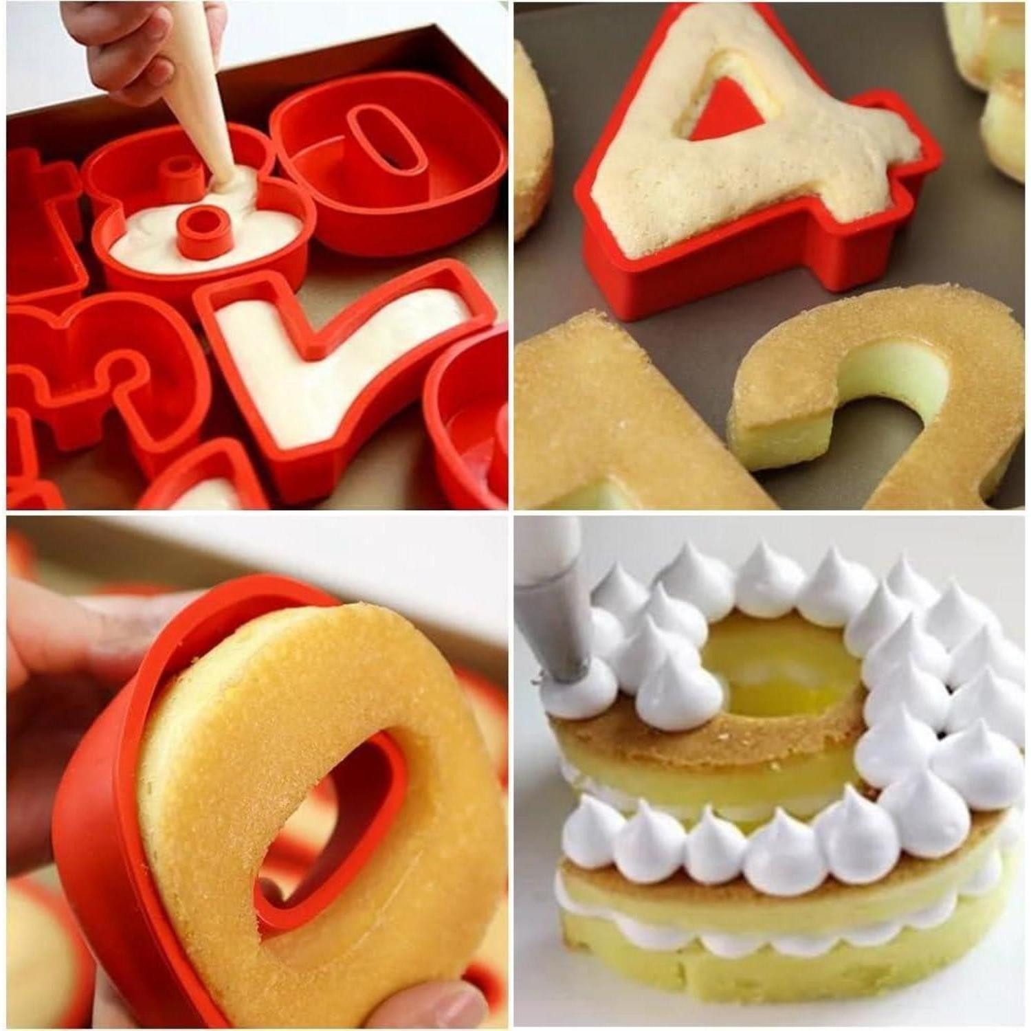 LuxusKollektion Backform Kuchenform Zahlen Silikon Set Rot