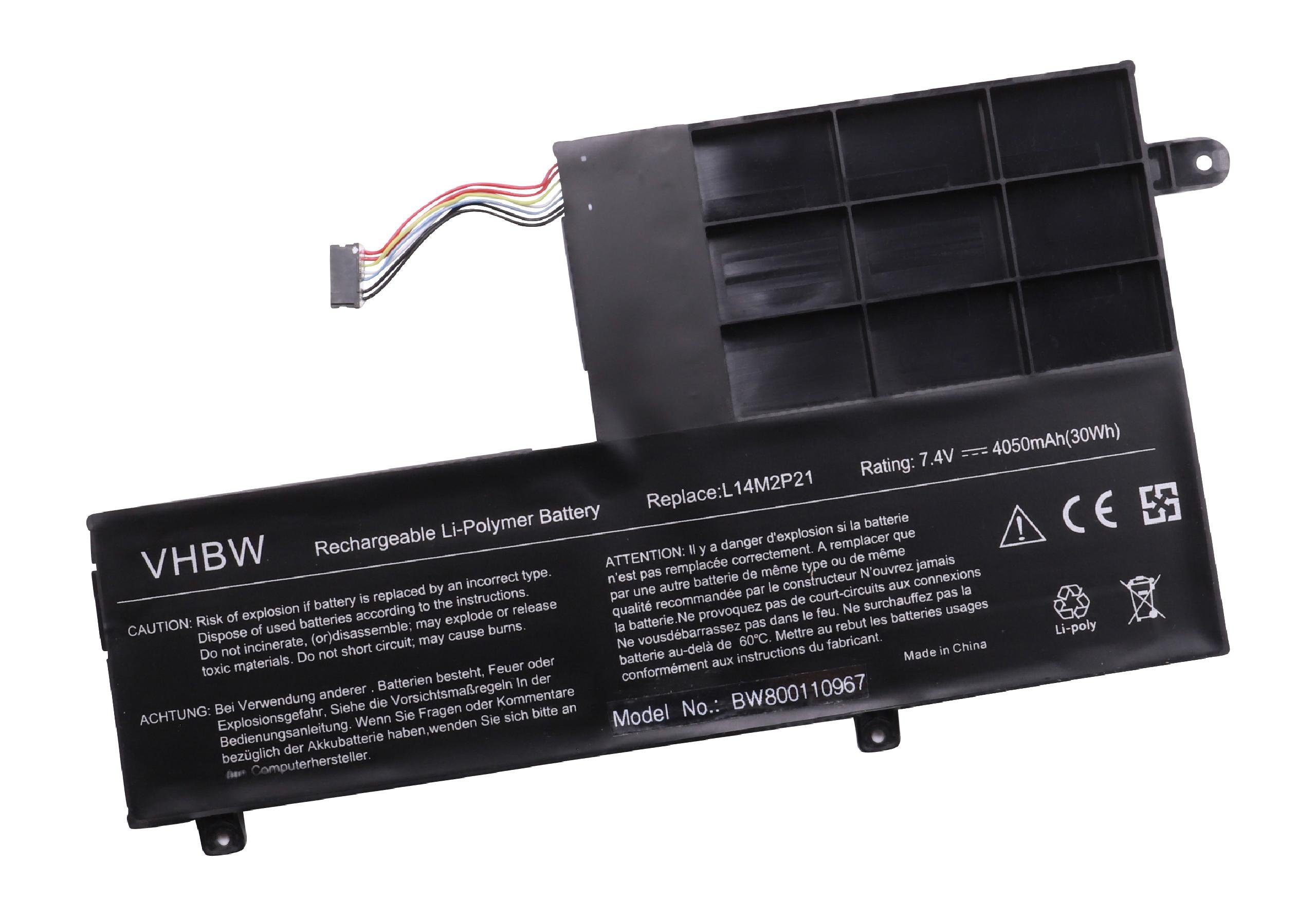 vhbw Laptop-Akku Ersatz für Baugleiche Originalteilebezeichnung Lenovo 5B10W67294, L14L2P21, L14M2P21, SB10W67161 für (4050mAh, 7,4V, Li-Polymer) 4050 mAh | Notebook-Akkus