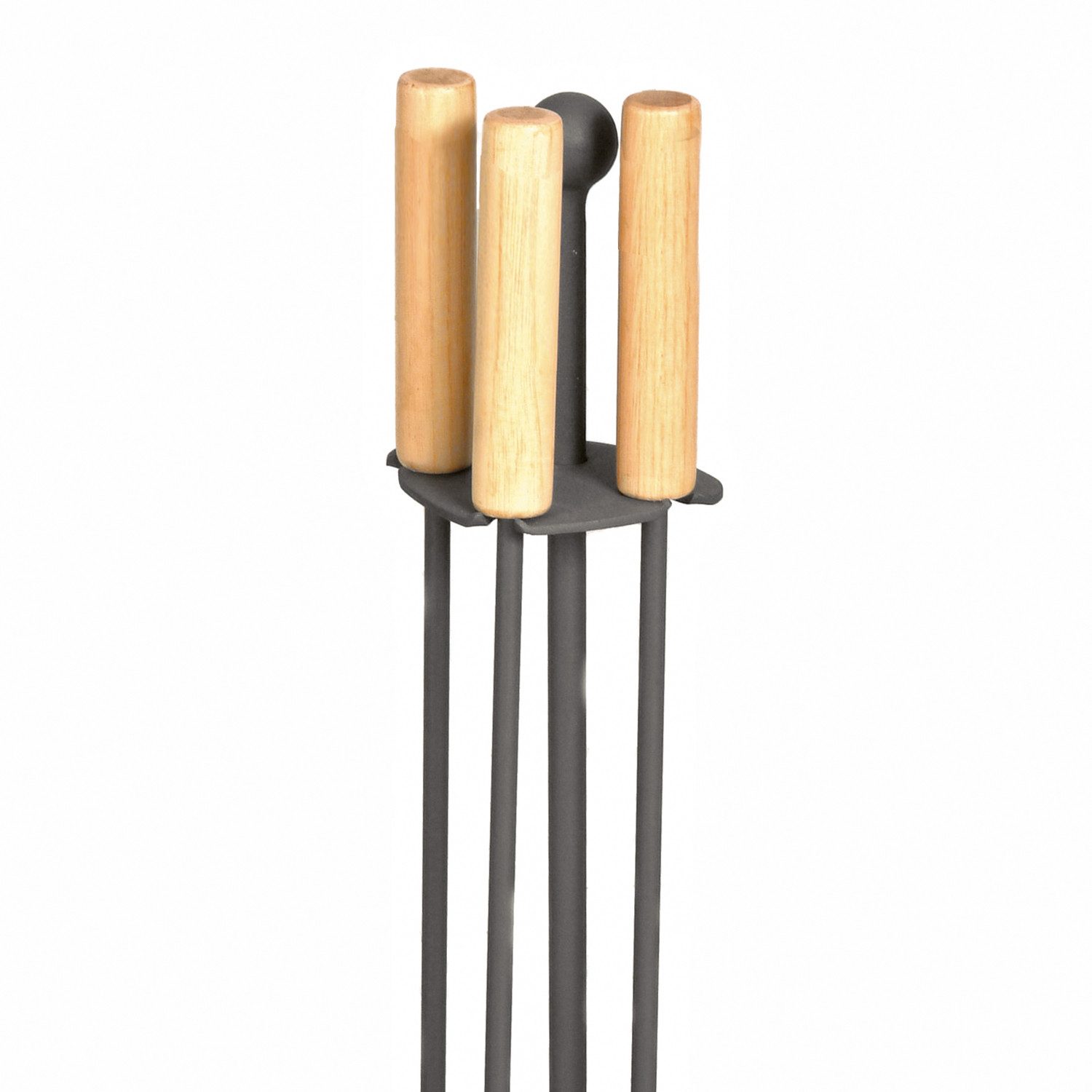 Raik Kamingarnitur Raik Kaminbesteck, 3-teilig, anthrazit, Holzgriffe, 64cm