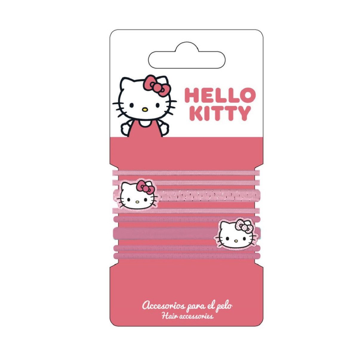 Cerda Haargummi Hello Kitty Haargummi Set 8 bunte Elastics für Kinder & Mädchen, 8-tlg.