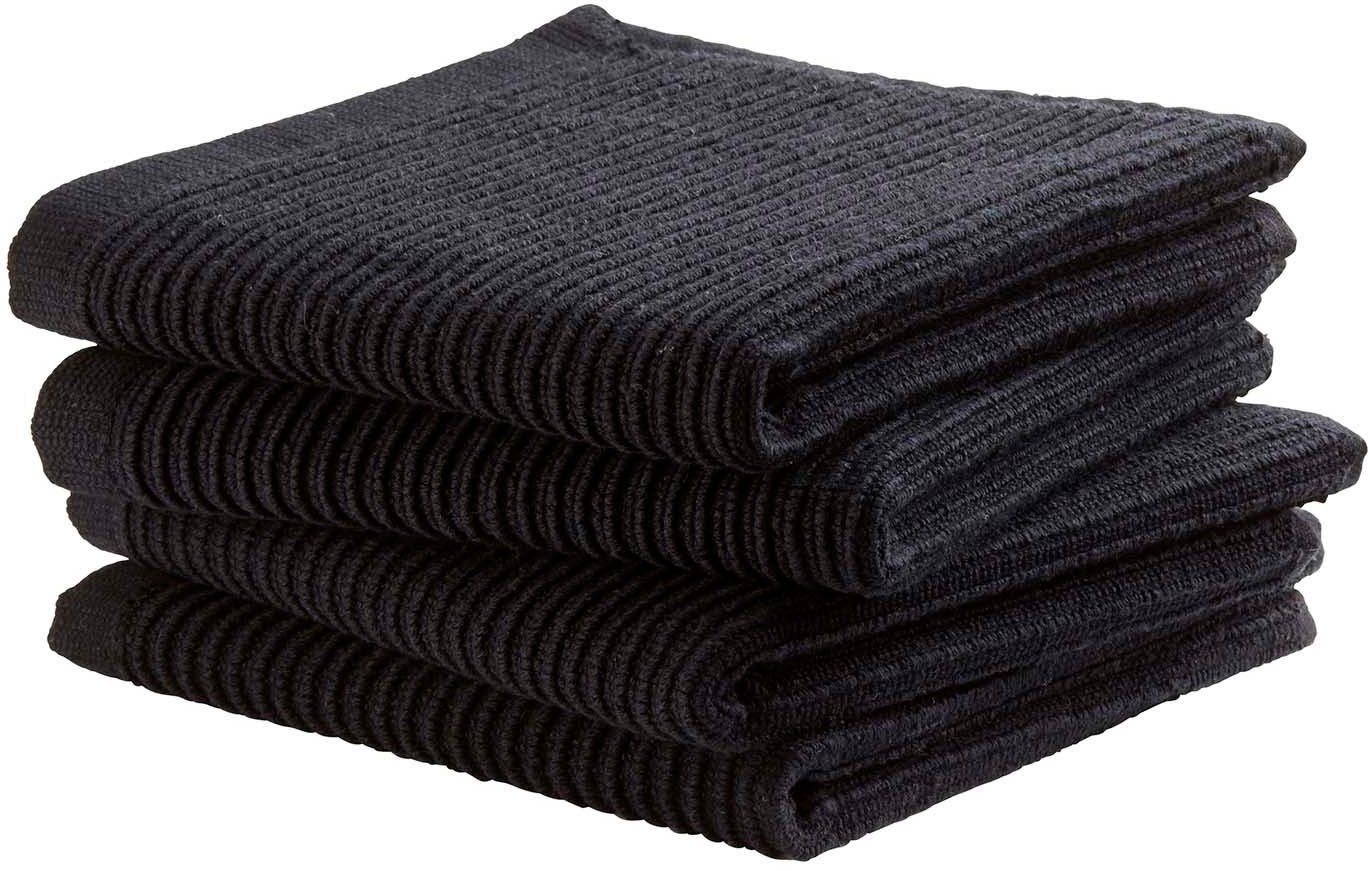 DDDDD Spültuch Basic, (Set, 4-tlg), mit luxuriöser Rippenstruktur und optimale Feuchtigkeitsaufnahme