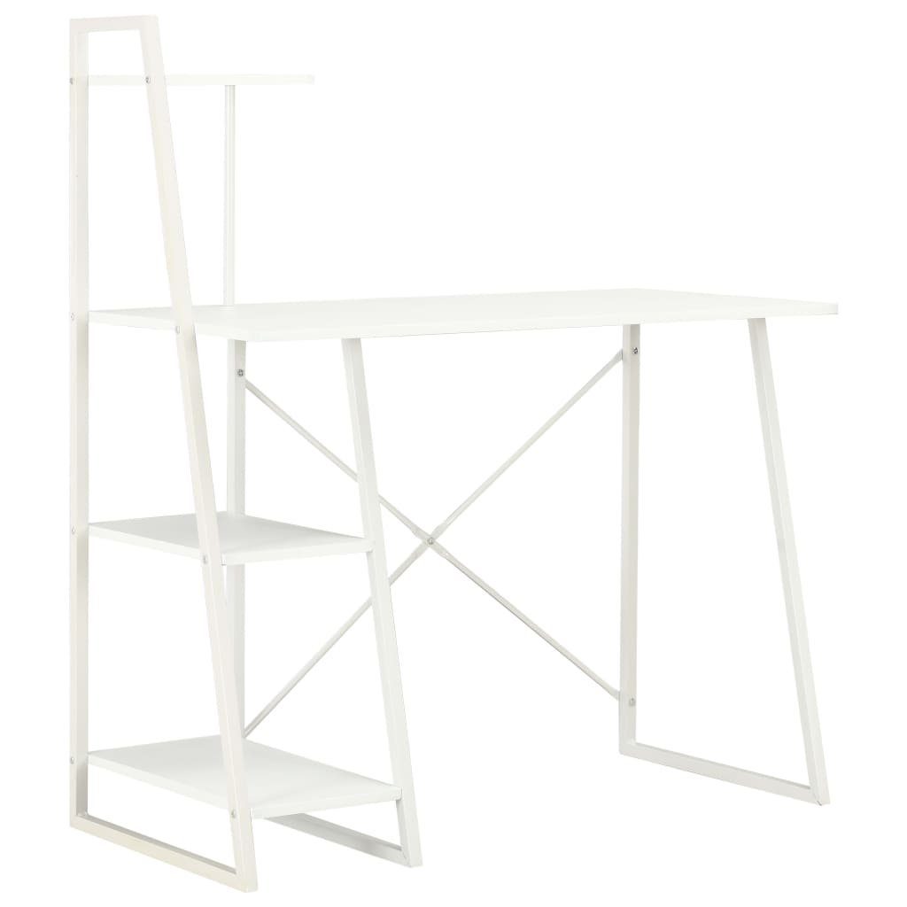 furnicato Schreibtisch mit Regaleinheit Weiß 102×50×117 cm