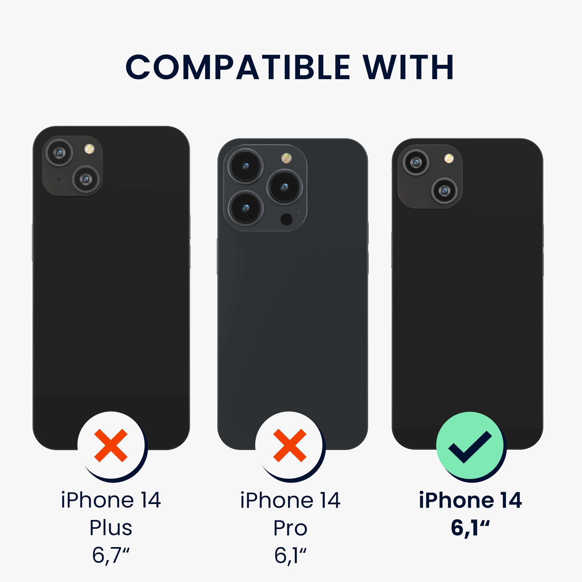 kwmobile Handyhülle Premium Handyhülle für Apple iPhone 14 Hülle, Smartphone Schutzhülle mit Kartenfach für bis zu 4 Karten