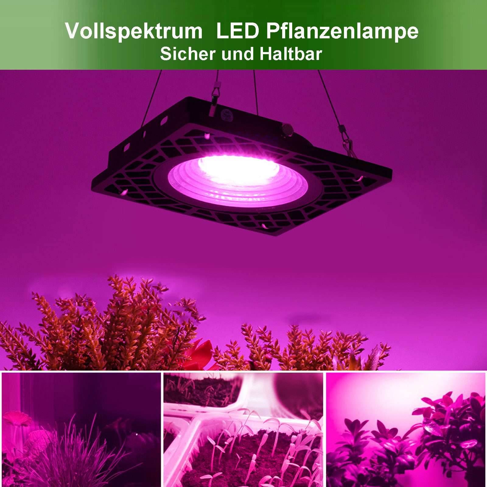 Jibenhome Pflanzenlampe LED Pflanzenlicht Wasserdicht, 50W Led Grow Lampe IP66 Hängend Stehend, Wachstumslampe 72 LEDs Blumenlampe für Zimmerpflanze Gewächshaus