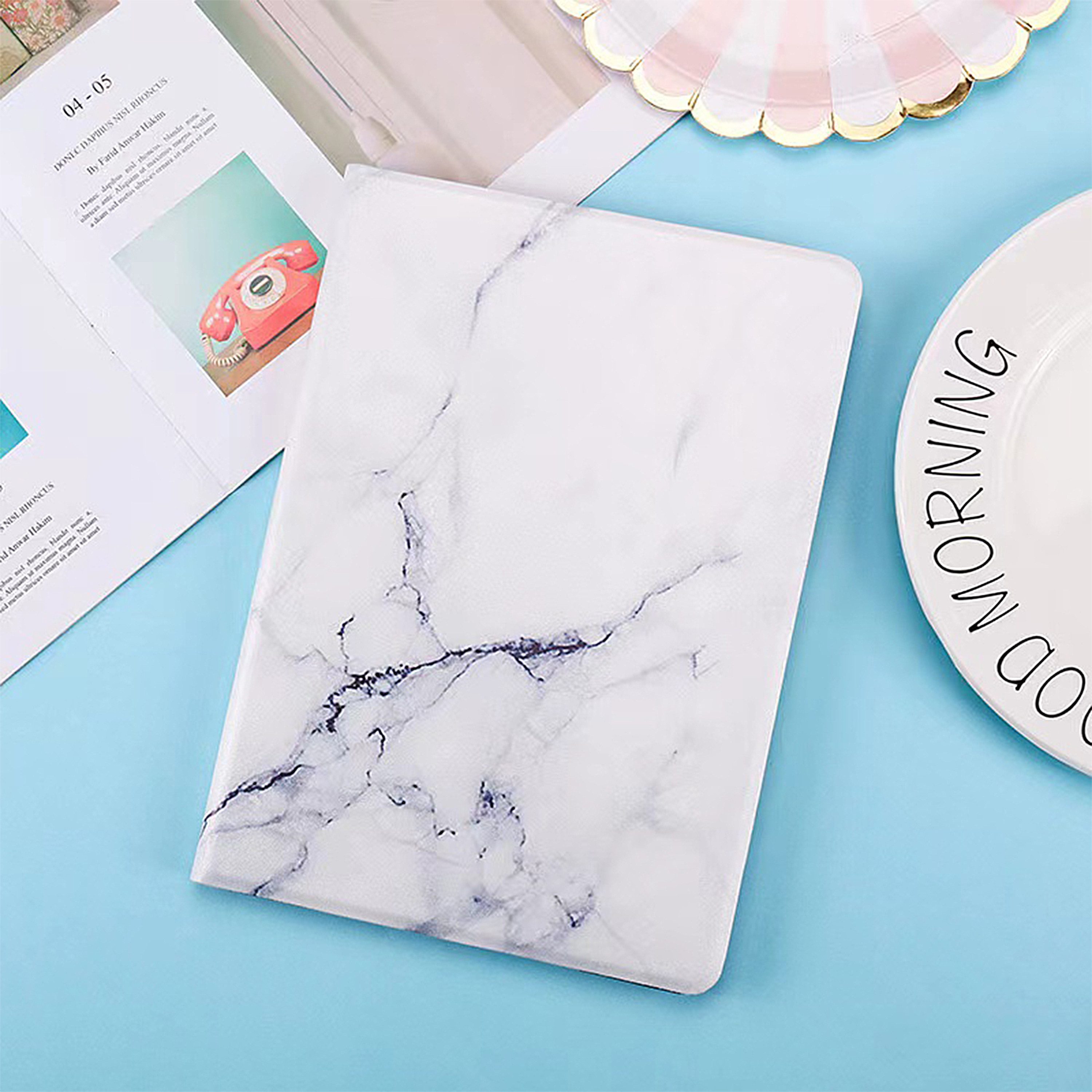 FroShop Tablet-Hülle Schutzhülle für Lenovo Tab M10 FHD Plus TB-X606F/X 10.3" 2. Generation, Jahr 2020 Smart Cover Case Etui Tasche - Farbe Weiß Marmor