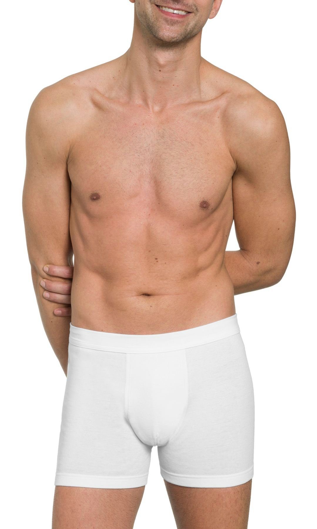 Pants 3er 1919 77301413-weiß 3-St., strapazierfähig Herren Bodywear Optimale Passform, Pack) Retro pflegeleicht, HAASIS (Packung, formbeständig, Pants