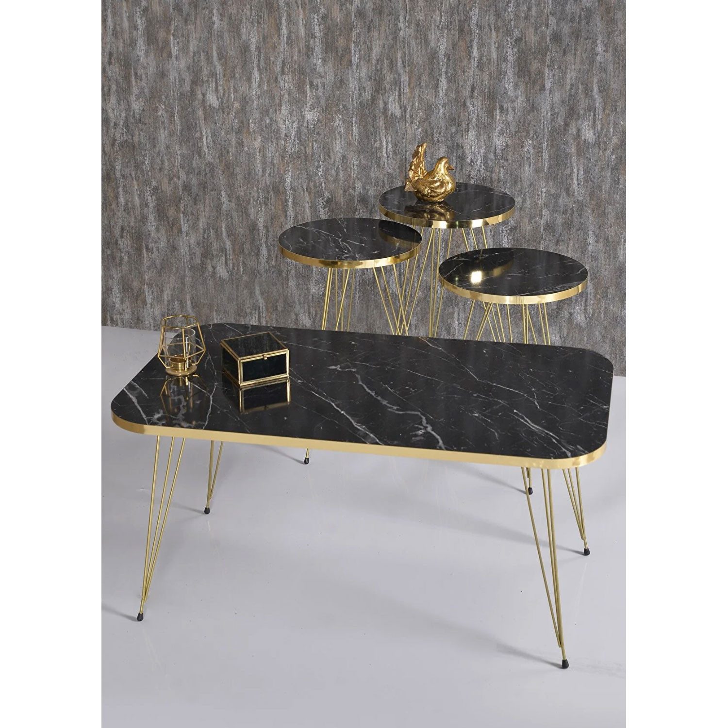 Jungengel Couchtisch Luxus Marmoroptik Stehtisch Beistelltisch günstig online kaufen