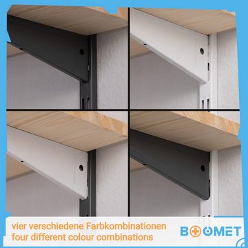 BOOMET Wandregal Regal Bausatz anthrazit, 9-tlg., Wandboard Bücherregal Hängeregal Leimholz Holzboden