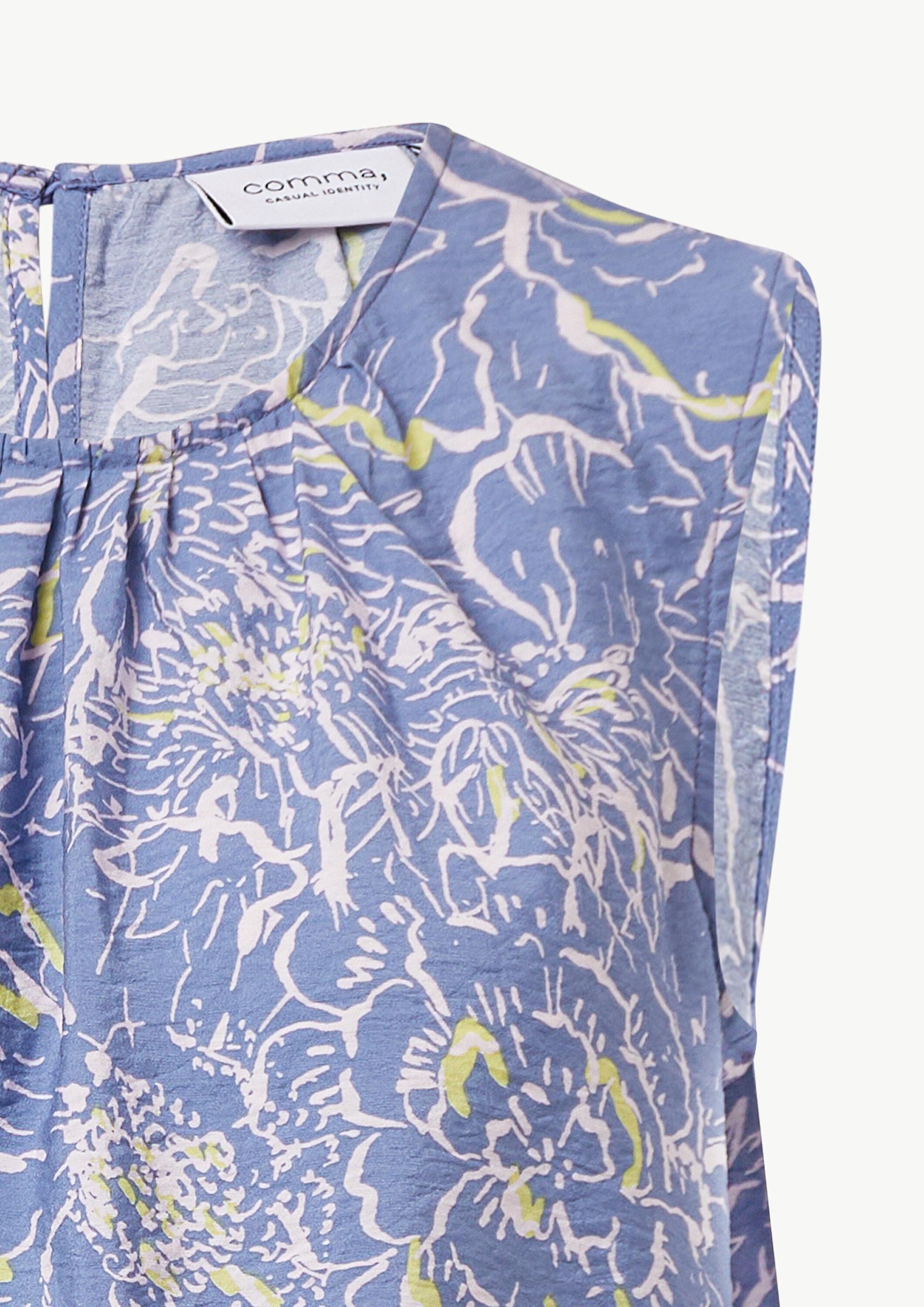 comma Blusentop Bluse Strukturiertes Blusentop mit Raffung