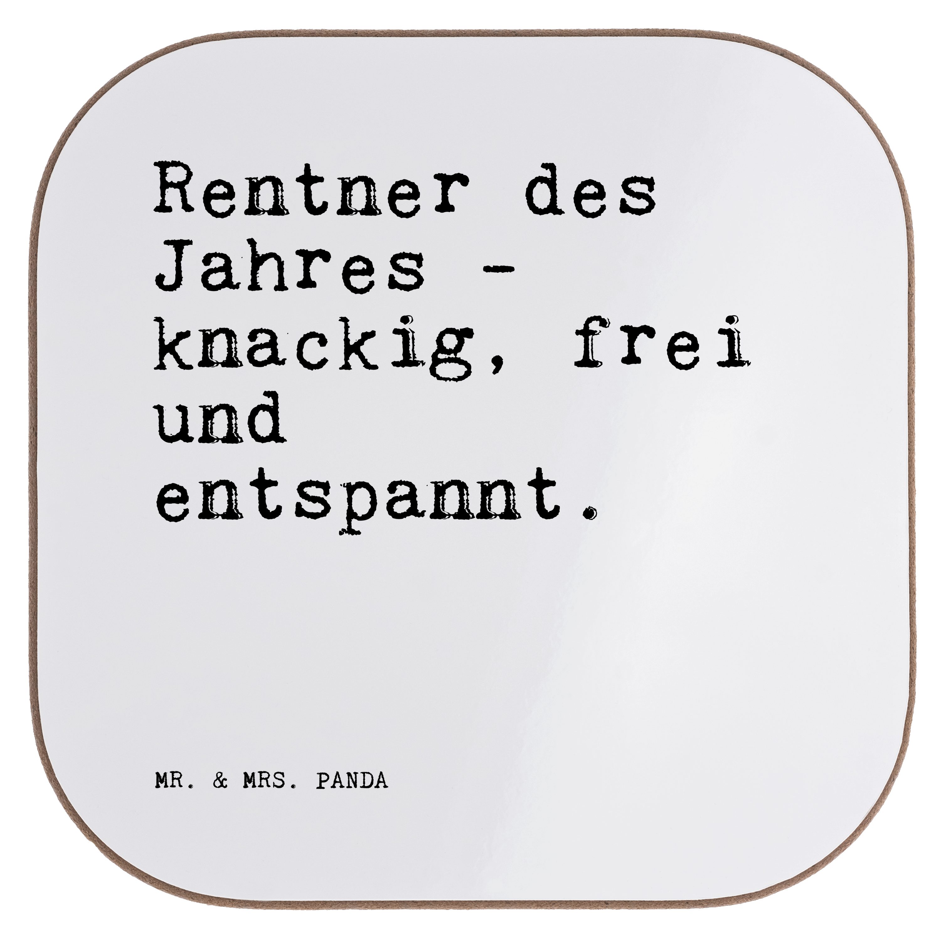 Mr. & Mrs. Panda Getränkeuntersetzer »Rentner des Jahres Weiß