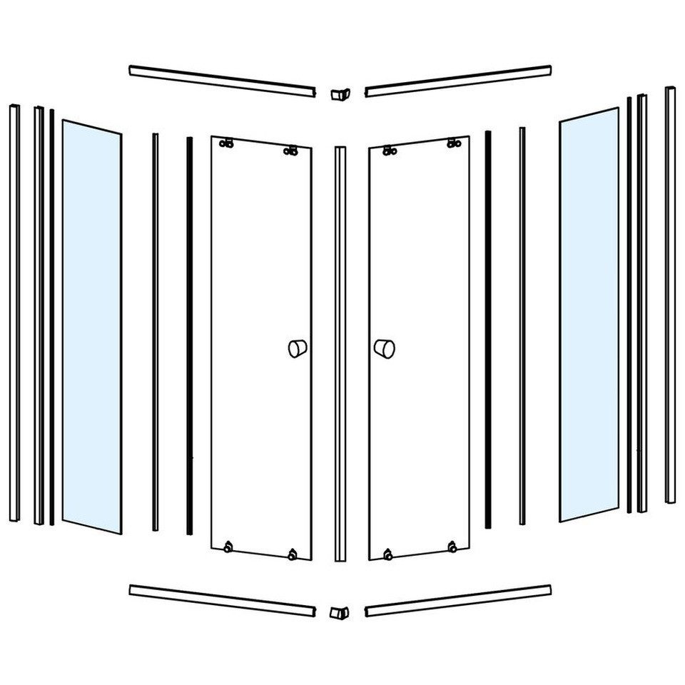 Aqualine Sanitär-Installationsset Glas zum BLF909, fester Teil, Aqualine-NDBLF909-1