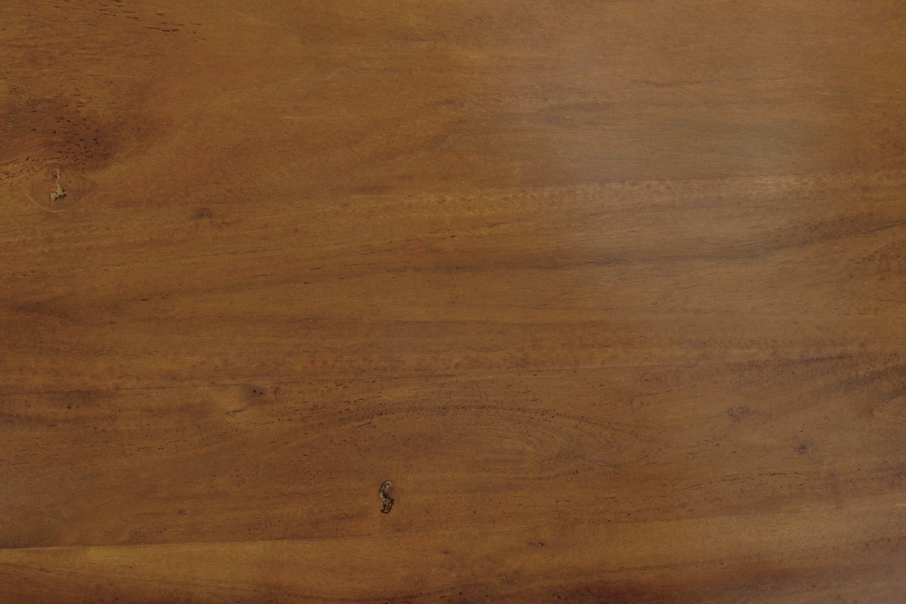 oder Baumkantentisch nussbaumfarben Nussbaum- A-Gestell Akazienholz in Junado® Cali, massiv, Naturfarben,