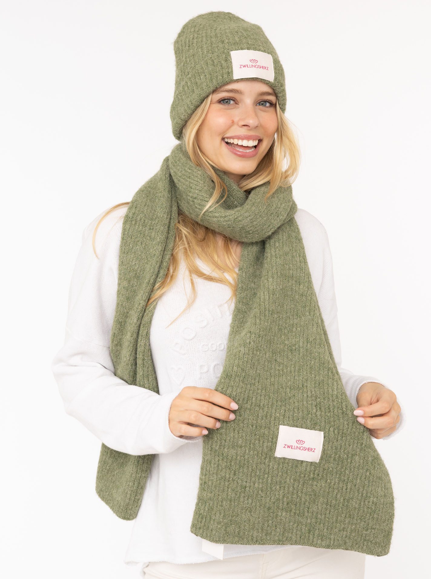 Zwillingsherz Strickmütze "Zwillingsherz Patch" gerippt, mit günstig online kaufen