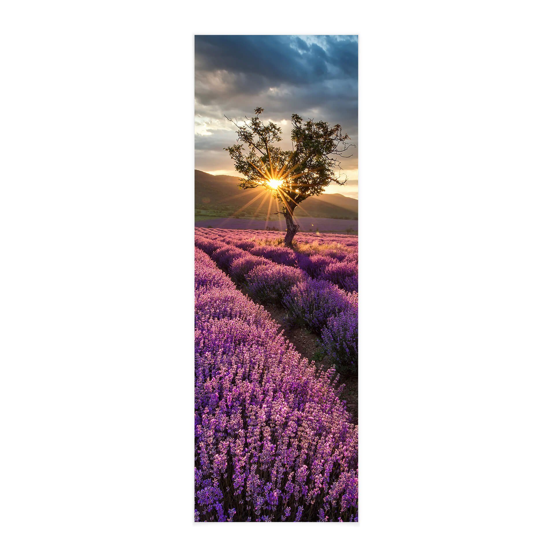 K&L Wall Art Leinwandbild Vintage Stoffbild Poster Lavendelblüte Wohnzimmer Wand-Teppich, Florale Lavendel Banner ohne Zubehör