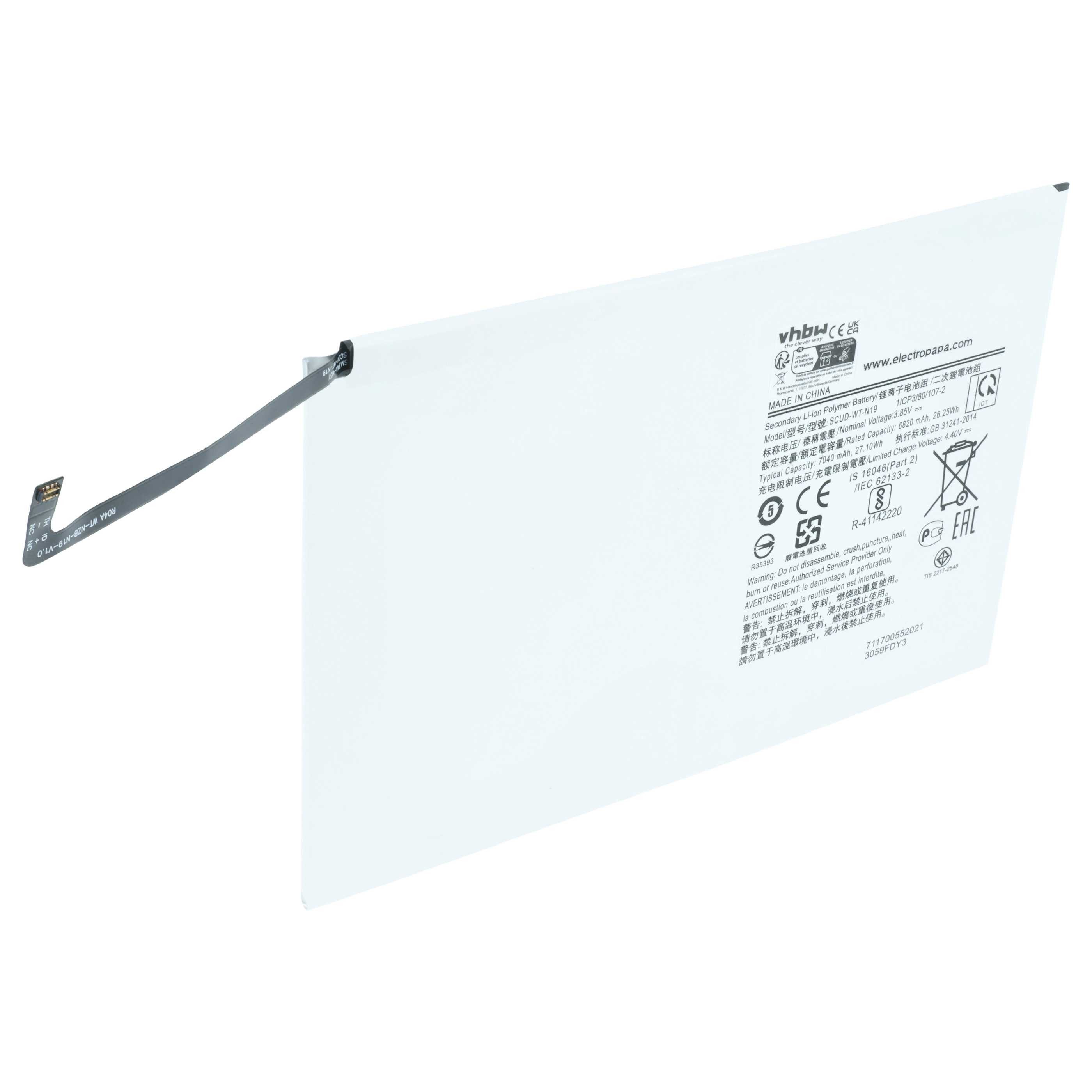 vhbw Akku passend für Samsung Galaxy Tab A7 10.4 2020 Tablet (6800 mAh, Tablet-Akku Akku Li-Polymer 6800 mAh (3,85 V, 1 St), Leistungsfähiger Austausch-Akku für Ihren Tablet-Computer