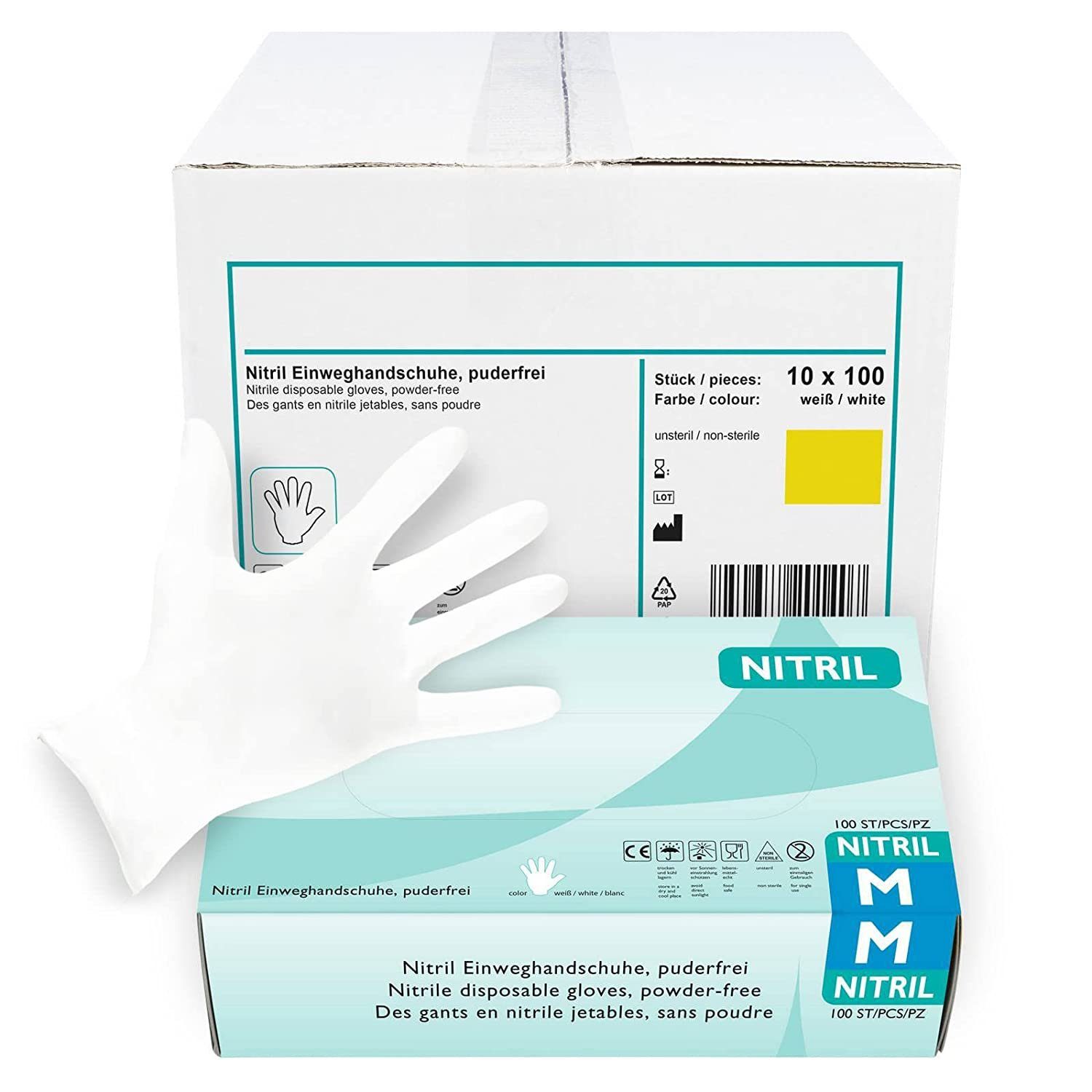 Hypafol Nitril-Handschuhe S-XL, Puderfrei I (1000-St) günstig online kaufen