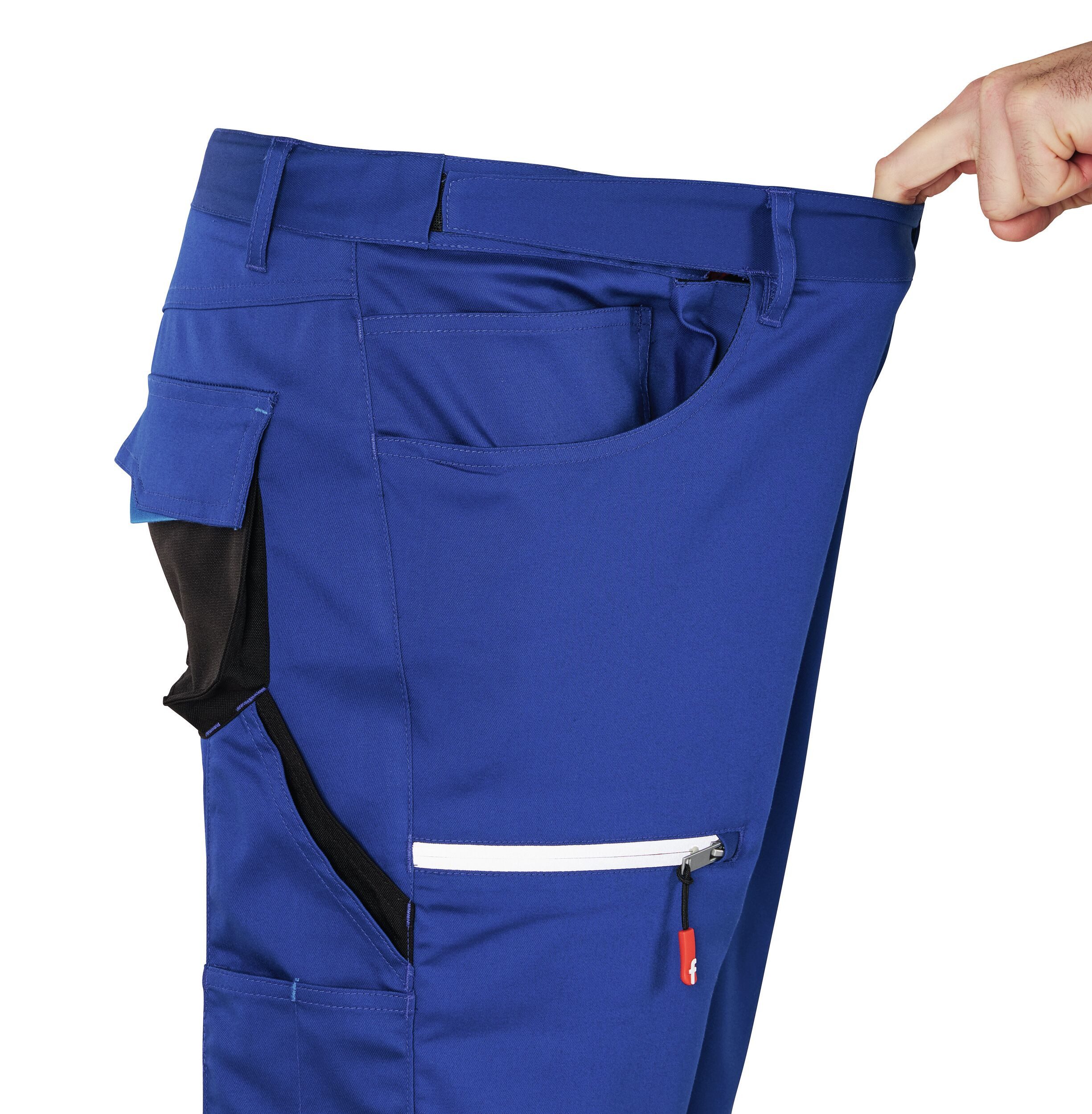 fortis Arbeitsbundhose Herren-Bundhose Flex kornblau/schwarz/blau
