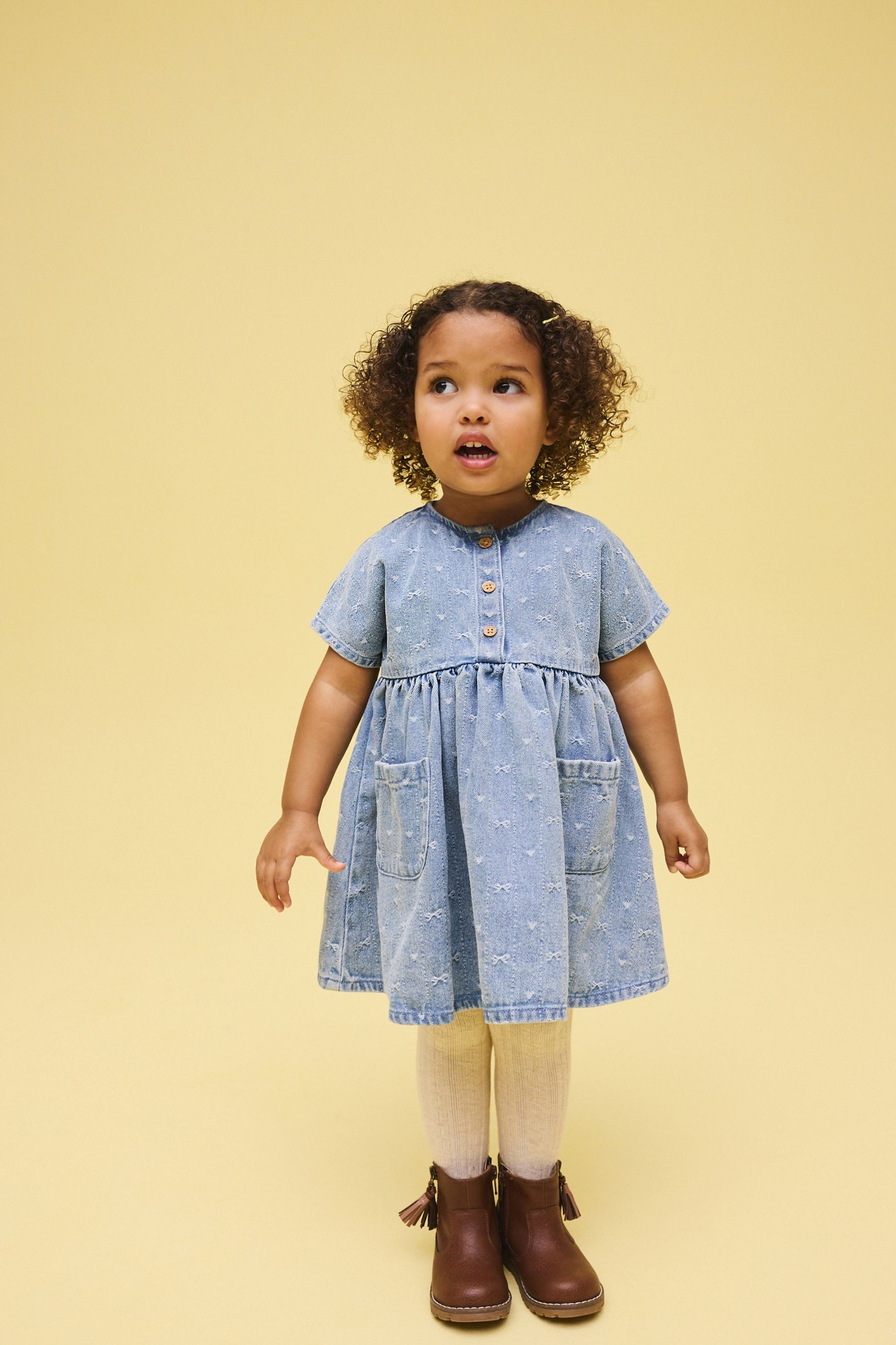 Next Jeanskleid Kurzärmeliges Kleid (1-tlg)