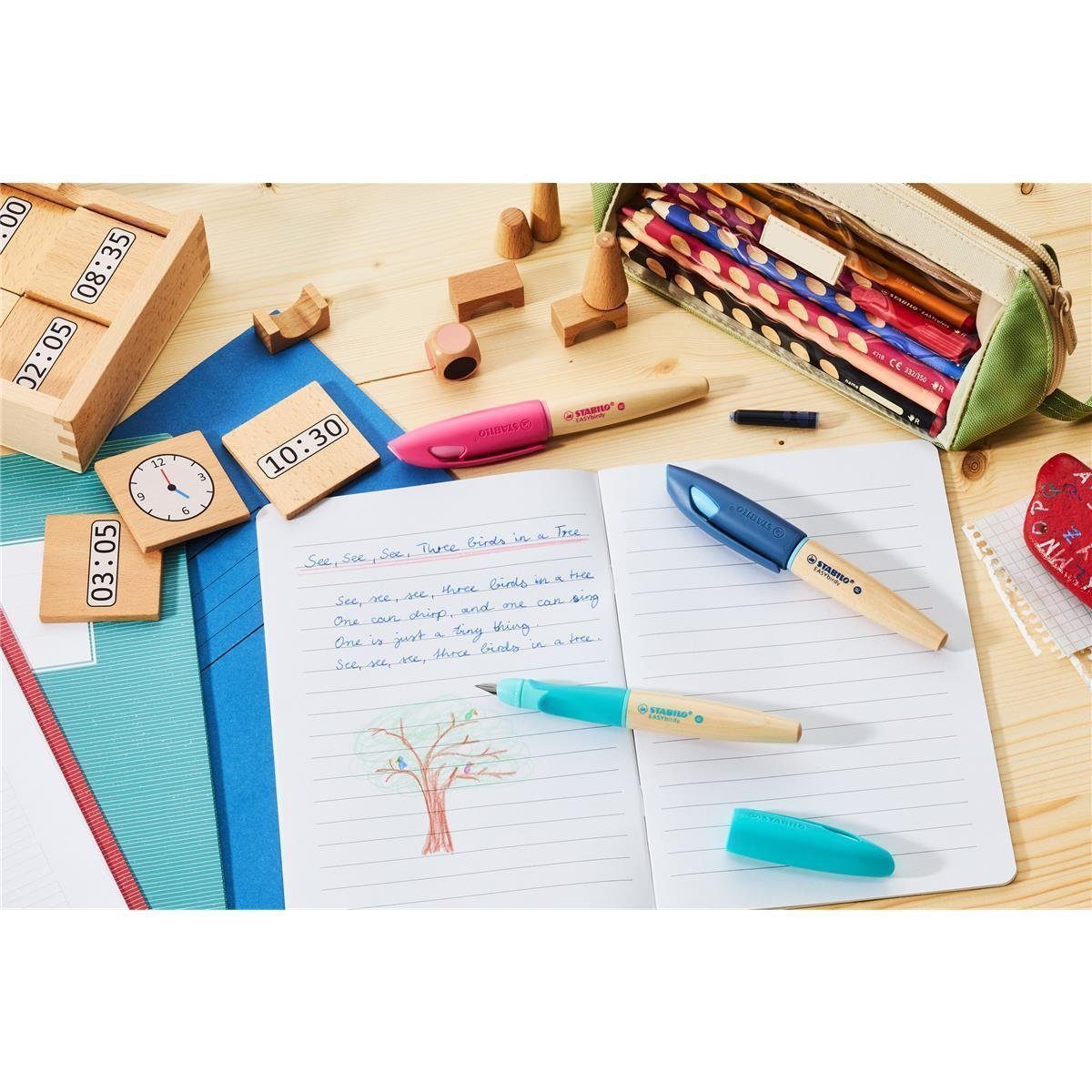 STABILO Füller EASYbirdy Timber Ergonomischer Schulfüller - Feder A - Rechtshänder - – Bild 5 von 5