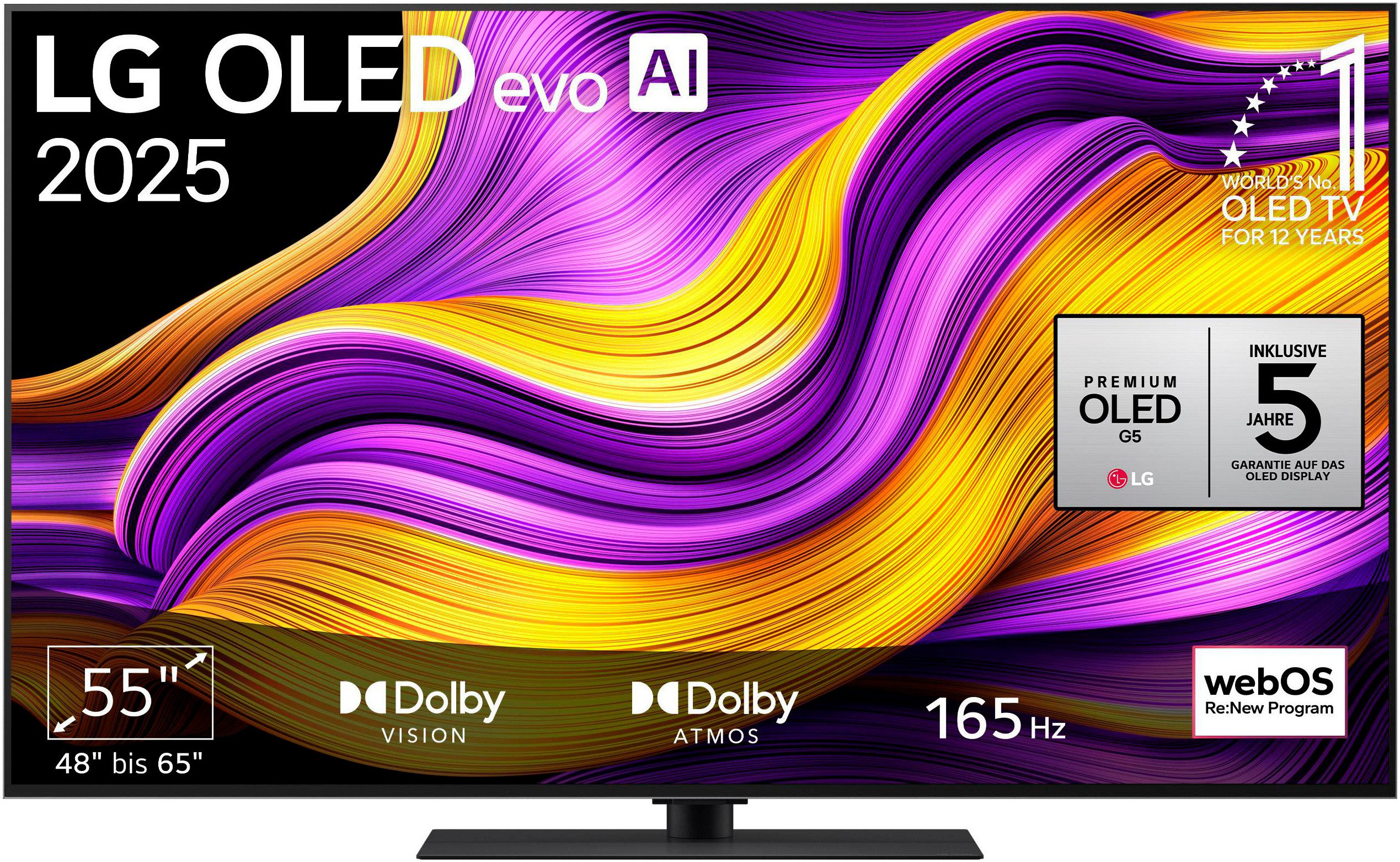 Valentinstagsgeschenk LG OLED55G59LS OLED-Fernseher (139 cm/55 Zoll, 4K Ultra HD, Smart-TV), schwarz