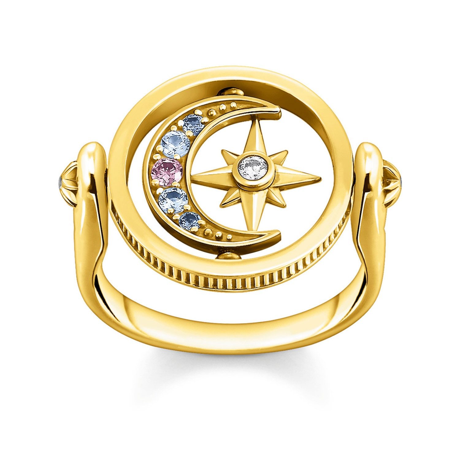 THOMAS SABO Silberring DamenRoyalty Stern & Mond Goldfarben