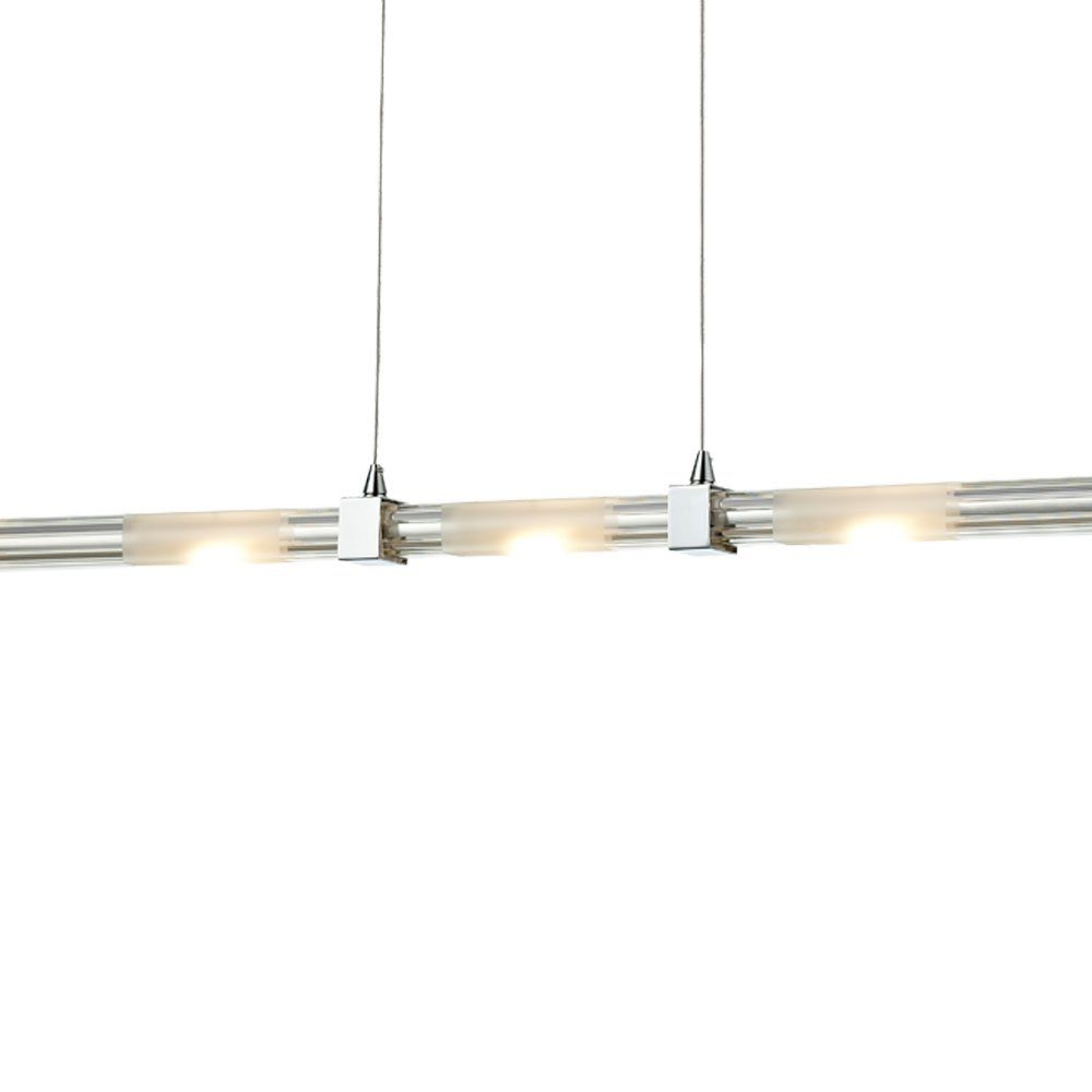 Hängeleuchte LED-Leuchtmittel verbaut, LED Glas Chrom Neutralweiß, fest Pendelleuchte Küchenlampe etc-shop Esszimmerlampe LED Pendelleuchte,