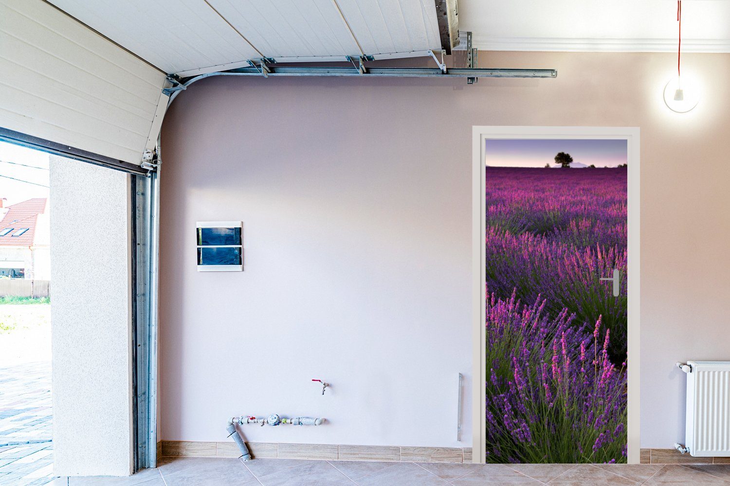 MuchoWow Türtapete Lavendelregion Matt, bedruckt, (1 St), im französischen cm für Türaufkleber, Tür, Fototapete Mutterland, Die 75x205